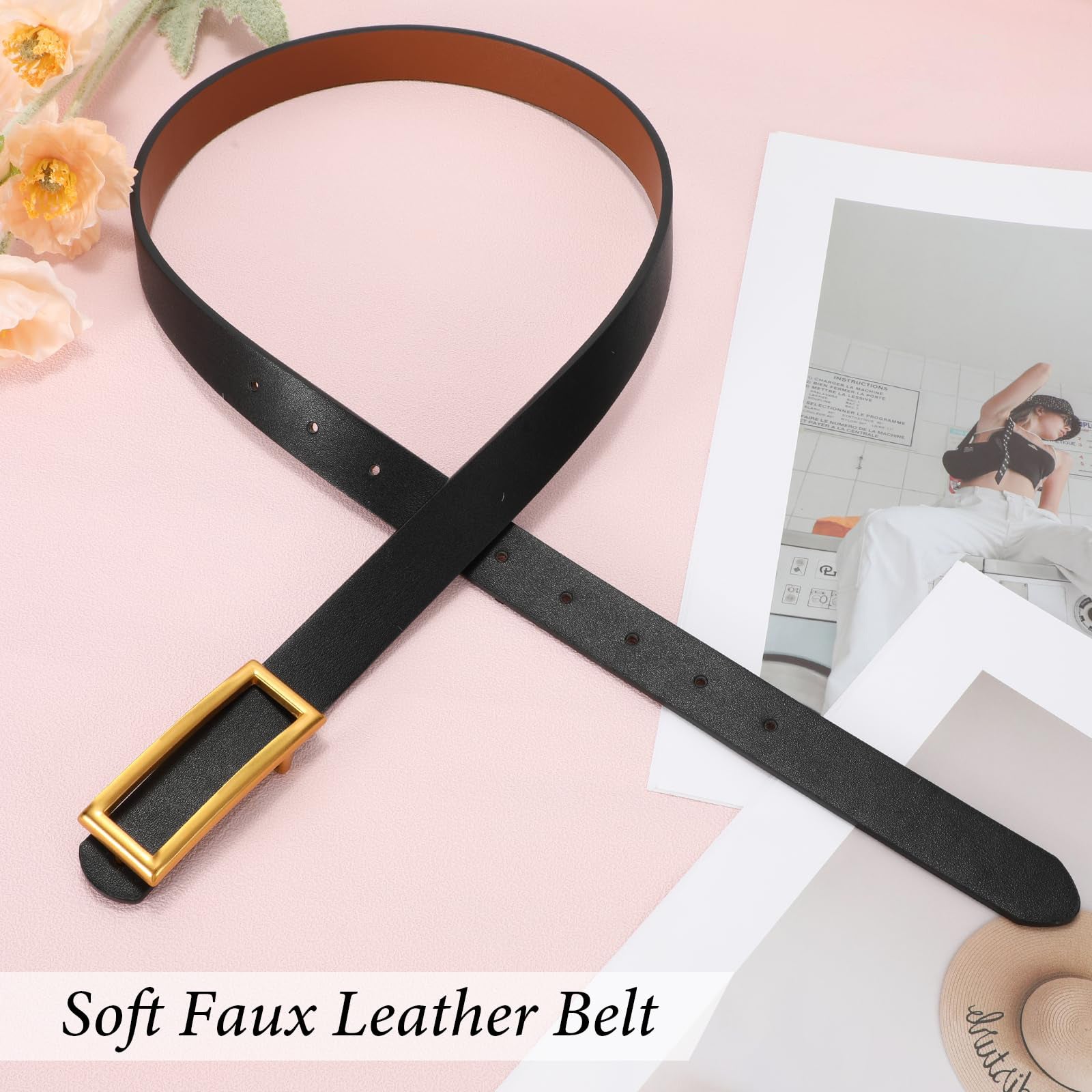 Reversible Waist Belt with Square Buckle