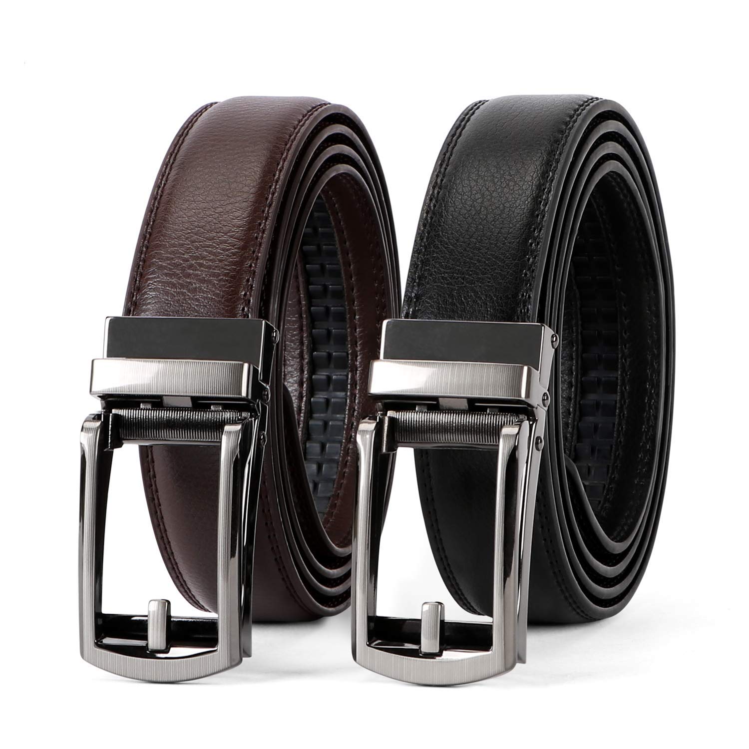 2-Pack Sliding Ratchet Belt For Trousers 1.18" Width