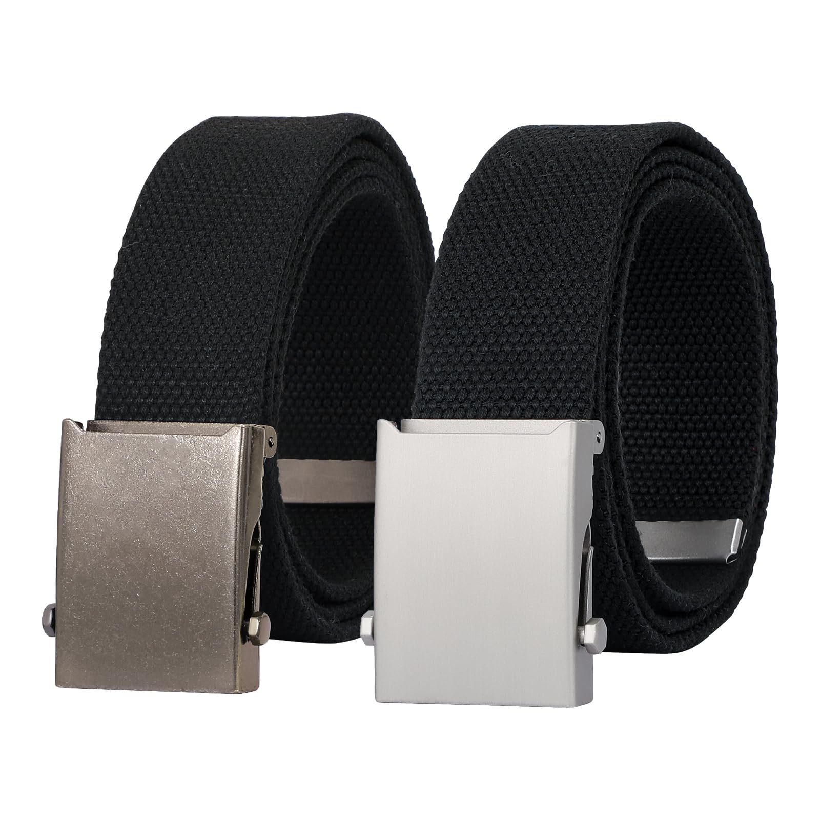 2 Pack Canvas Web Belt with Metal Buckle