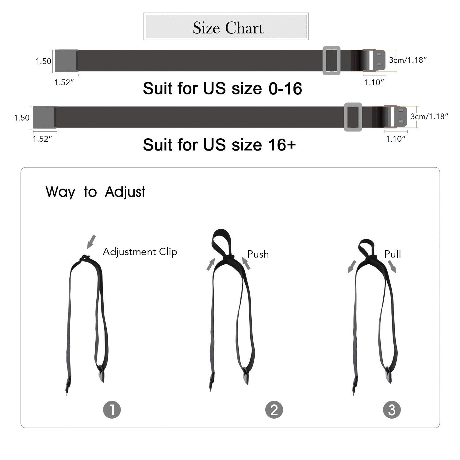 No Show Women Stretch Belt Invisible Elastic
