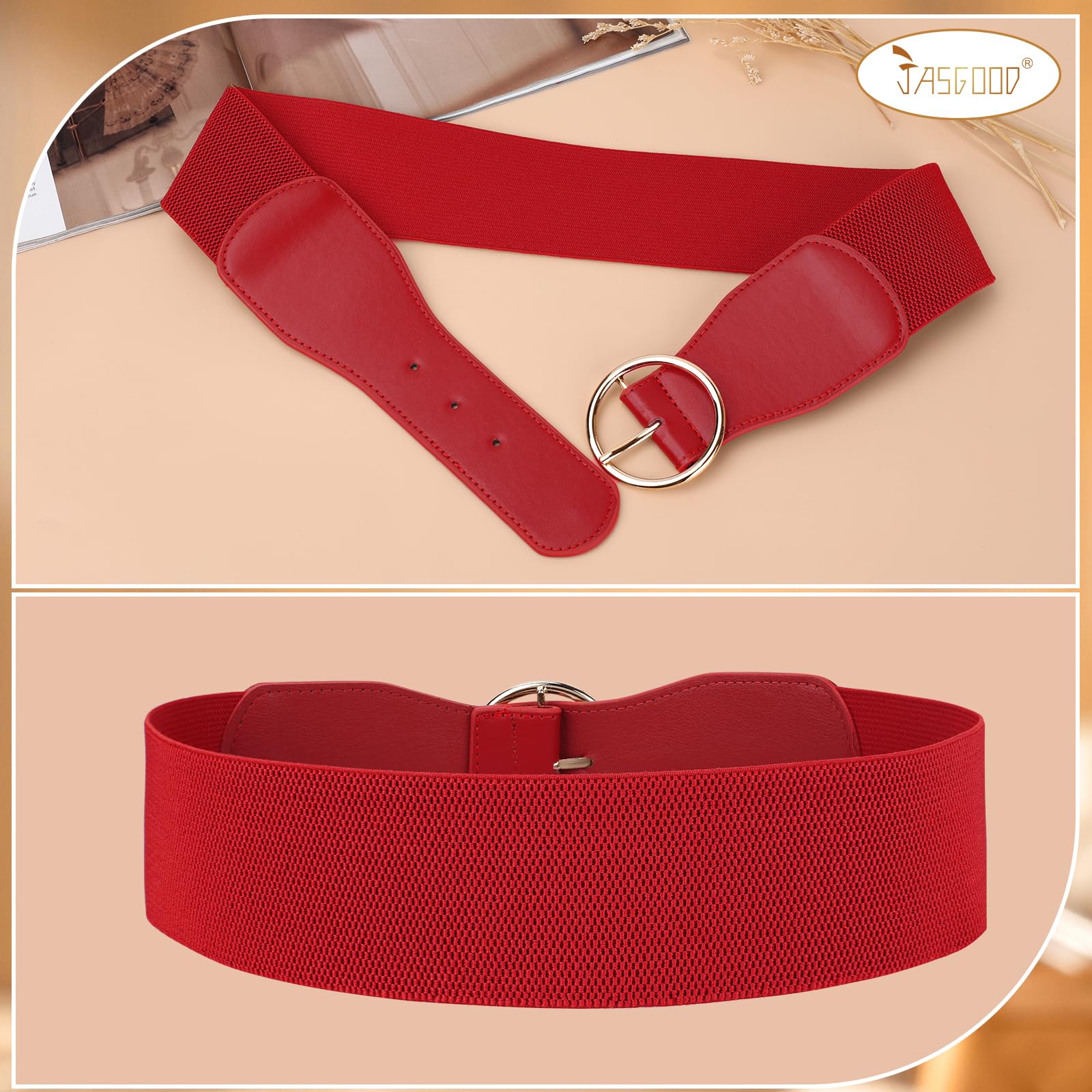 3-Pack Women Wide Elastic Waist Belt