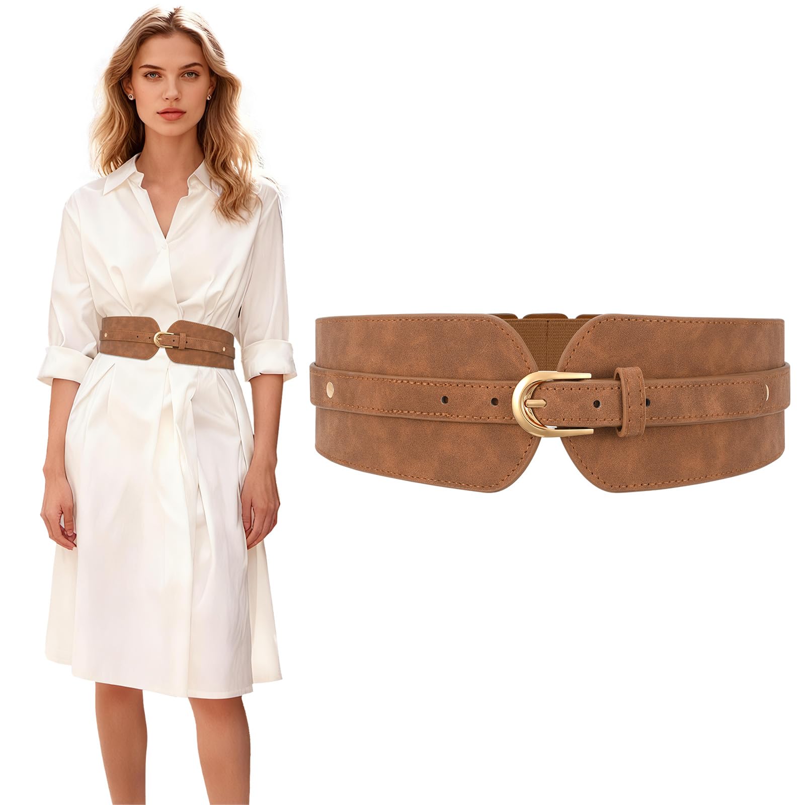 Gold Buckle Stretchy Outfit Belt - JASGOOD OFFICIAL