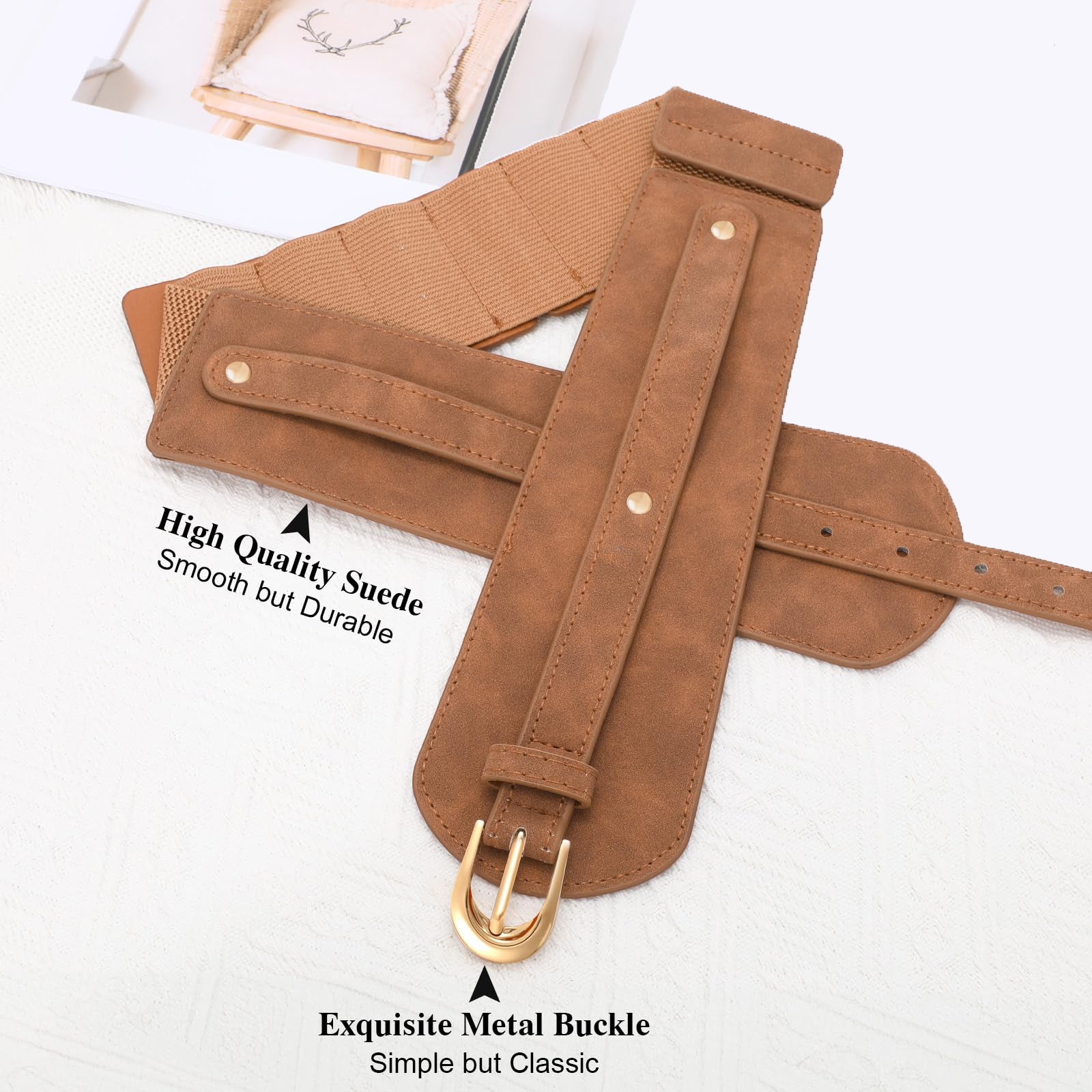 Gold Buckle Stretchy Outfit Belt - JASGOOD OFFICIAL