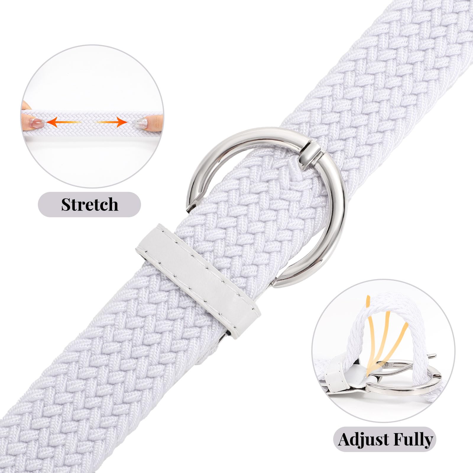 Women Men Woven Elastic Stretch Braided Waist Belt