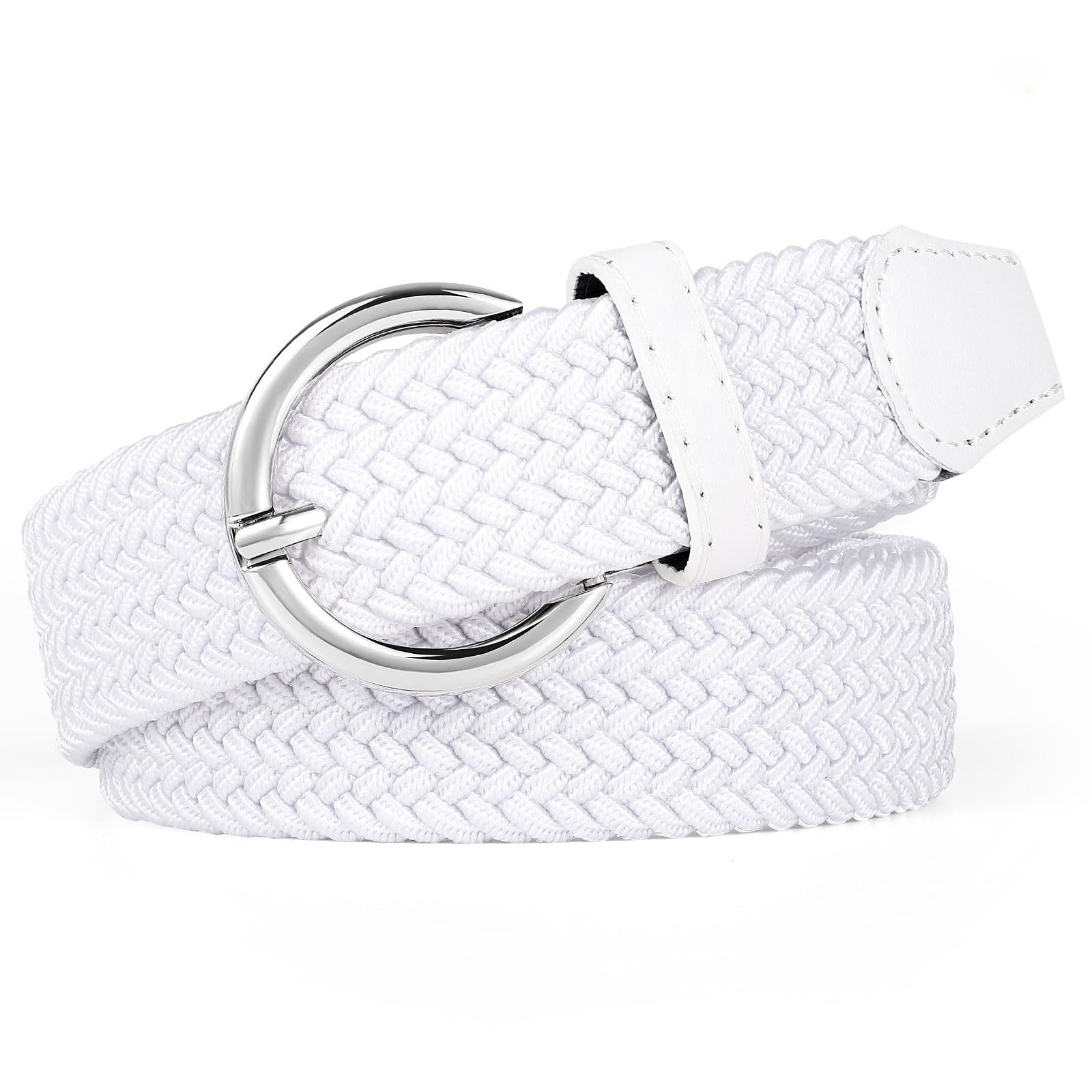 Women Men Woven Elastic Stretch Braided Waist Belt