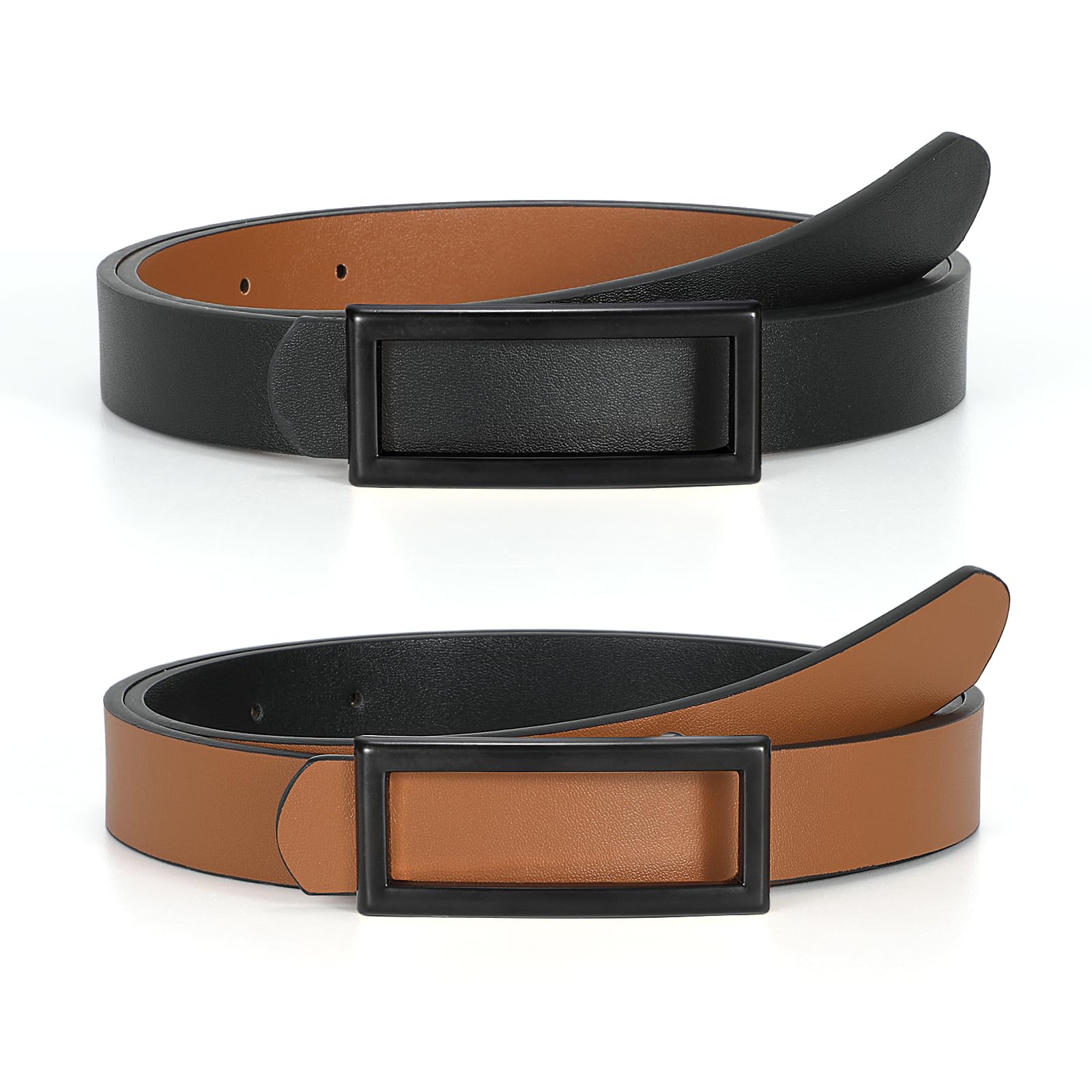 Reversible Waist Belt with Square Buckle