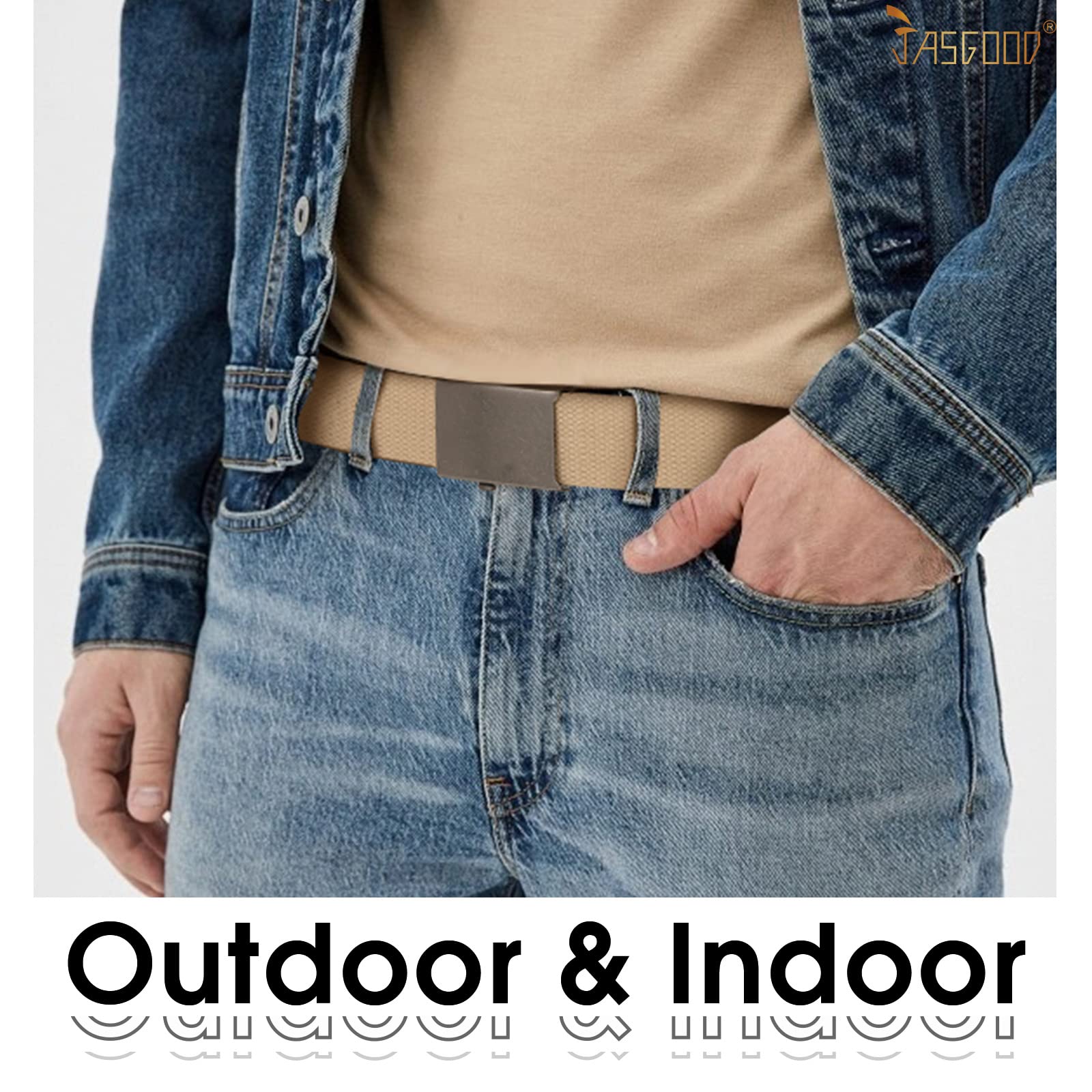 2 Pack Canvas Web Belt with Metal Buckle