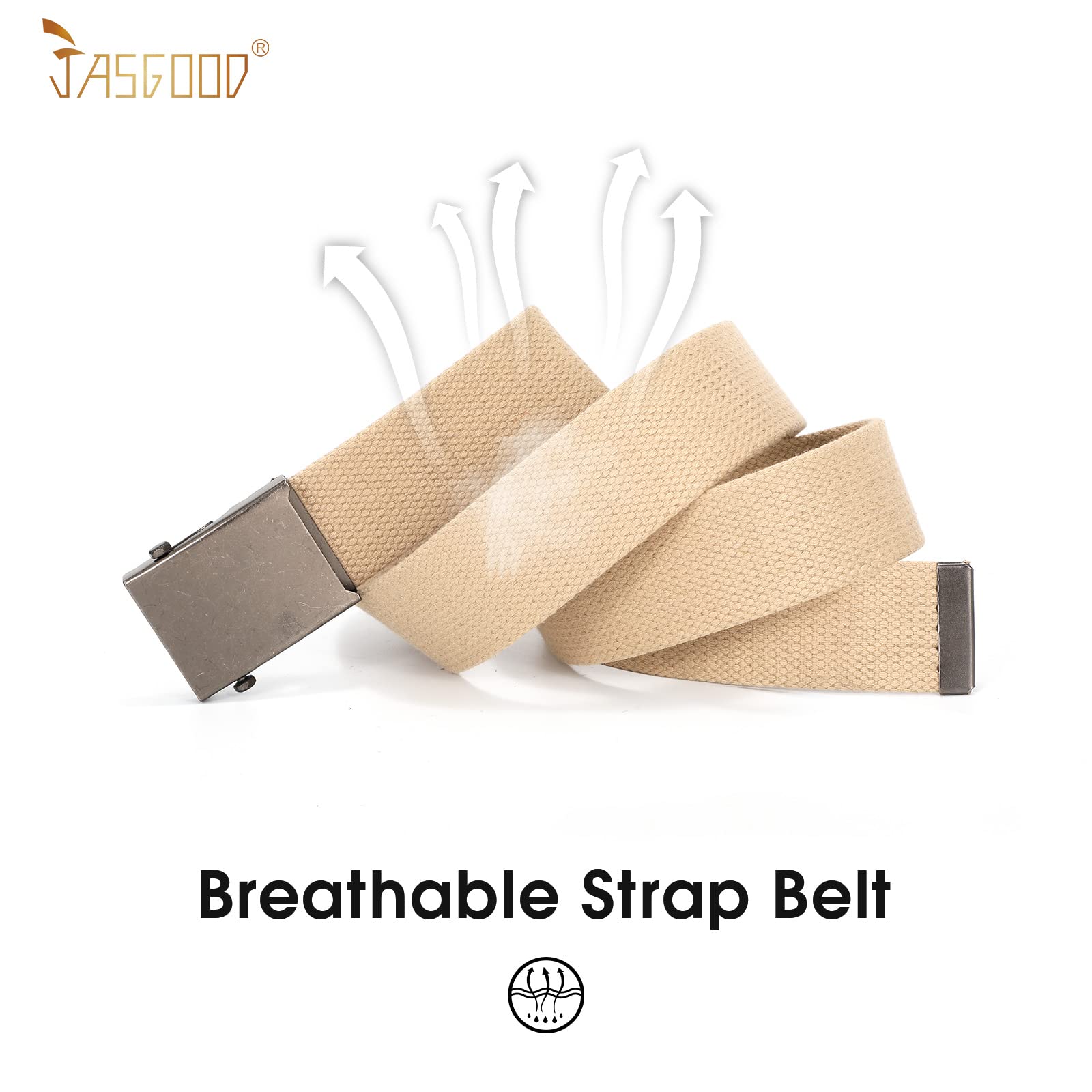 2 Pack Canvas Web Belt with Metal Buckle
