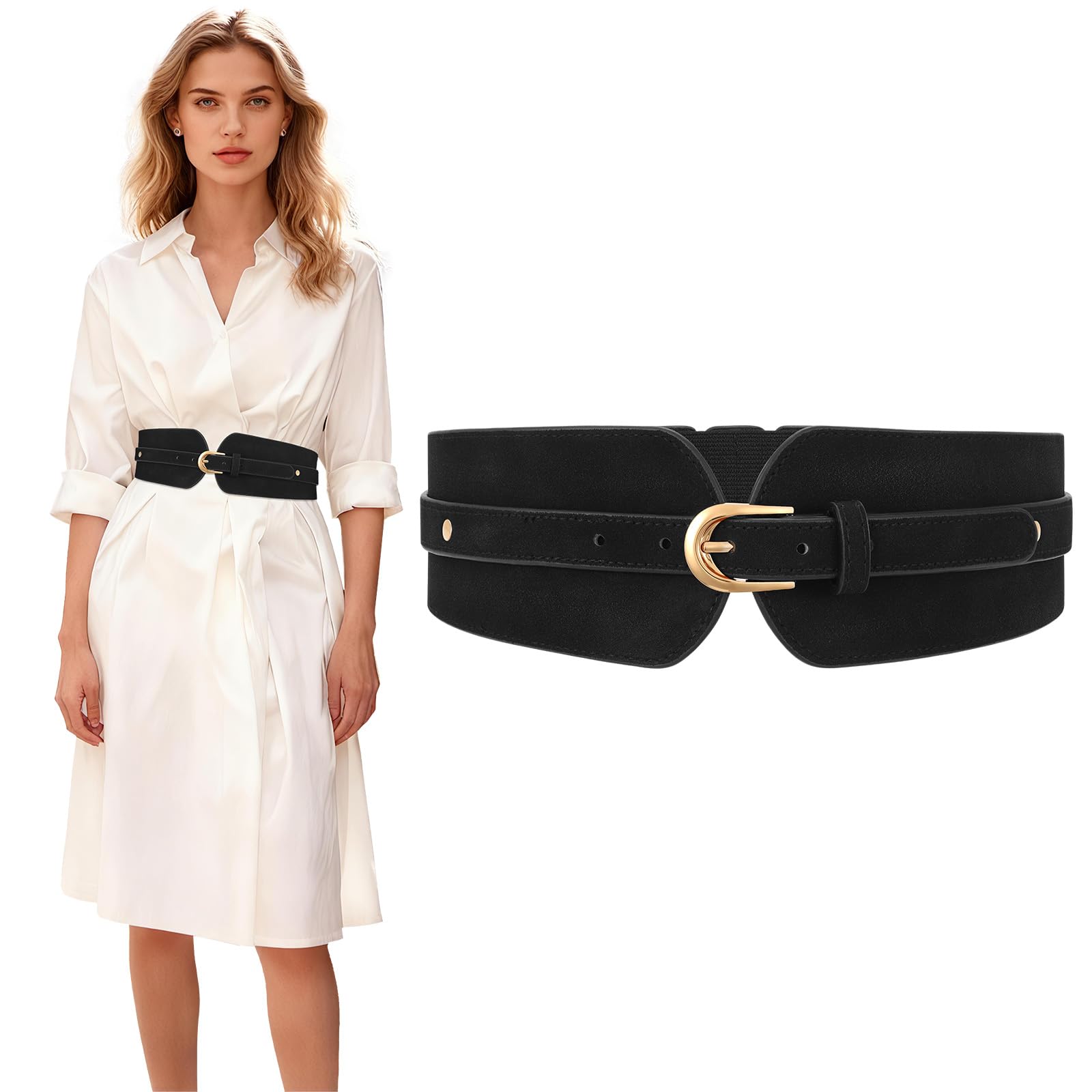 Gold Buckle Stretchy Outfit Belt - JASGOOD OFFICIAL