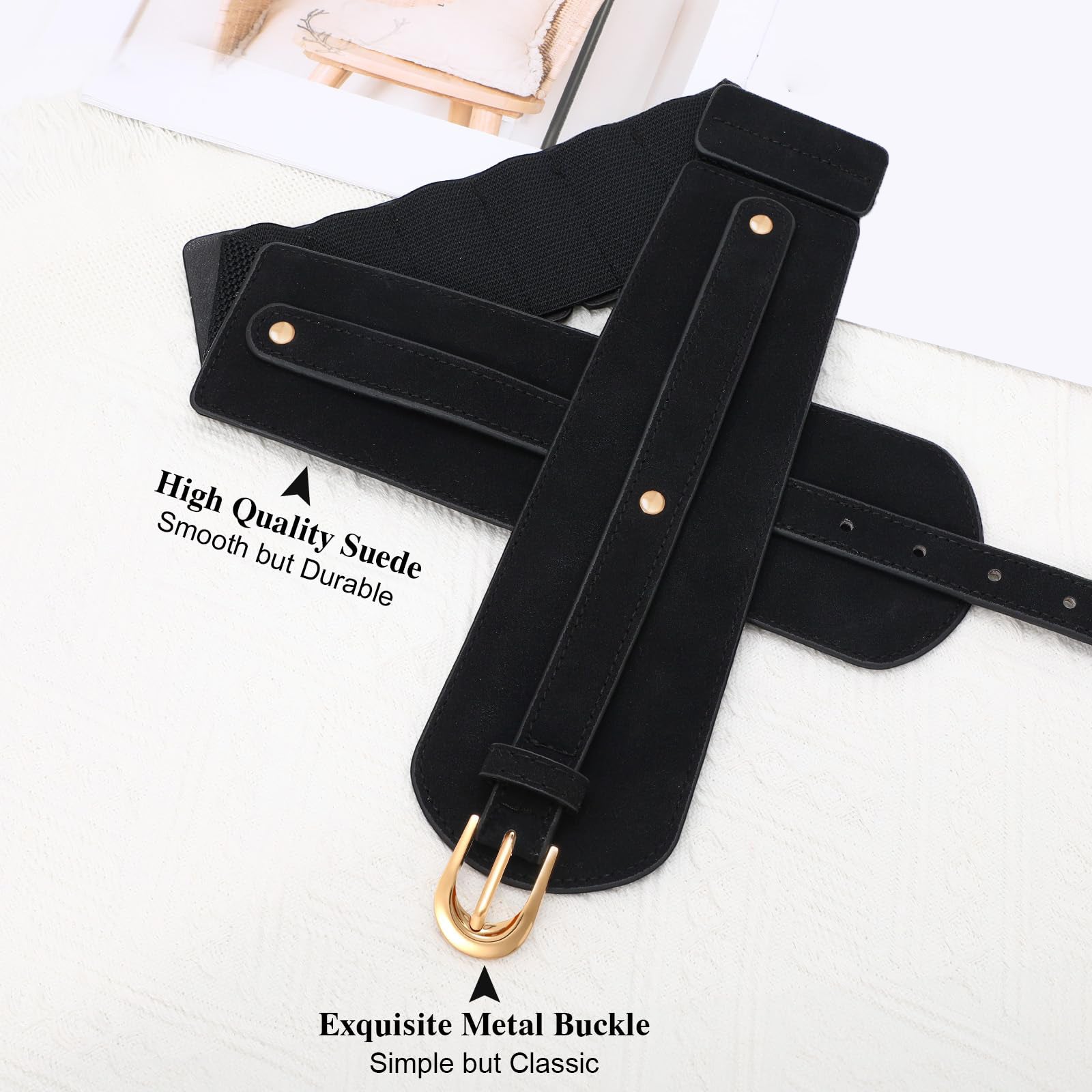 Gold Buckle Stretchy Outfit Belt - JASGOOD OFFICIAL