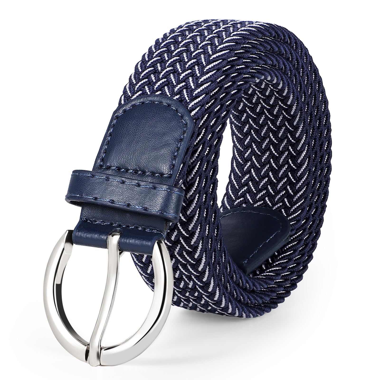 Women Men Woven Elastic Stretch Braided Waist Belt