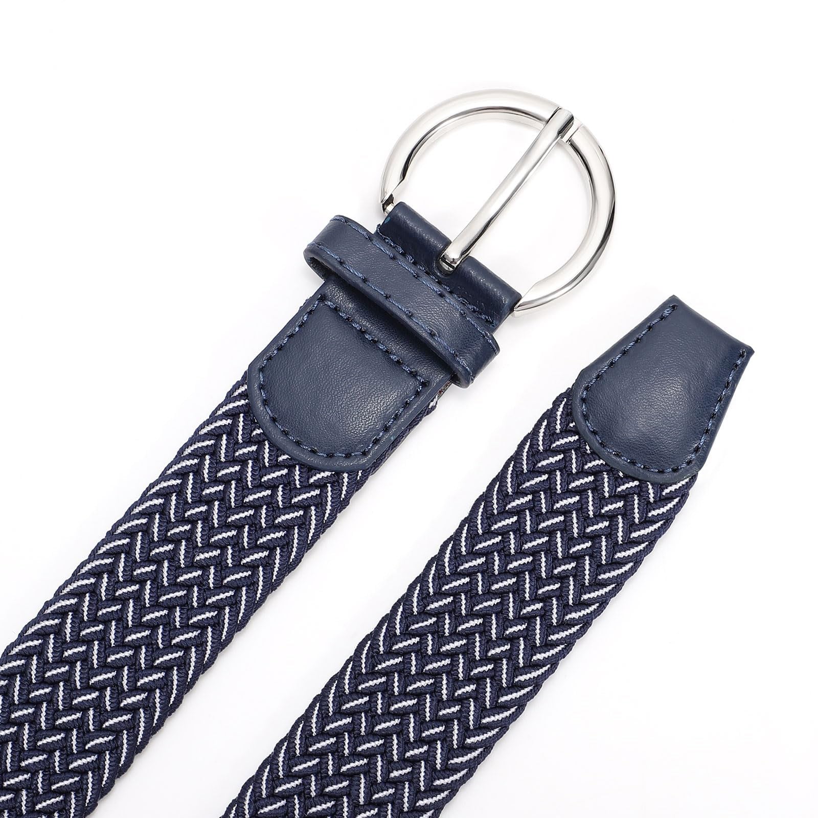 Women Men Woven Elastic Stretch Braided Waist Belt
