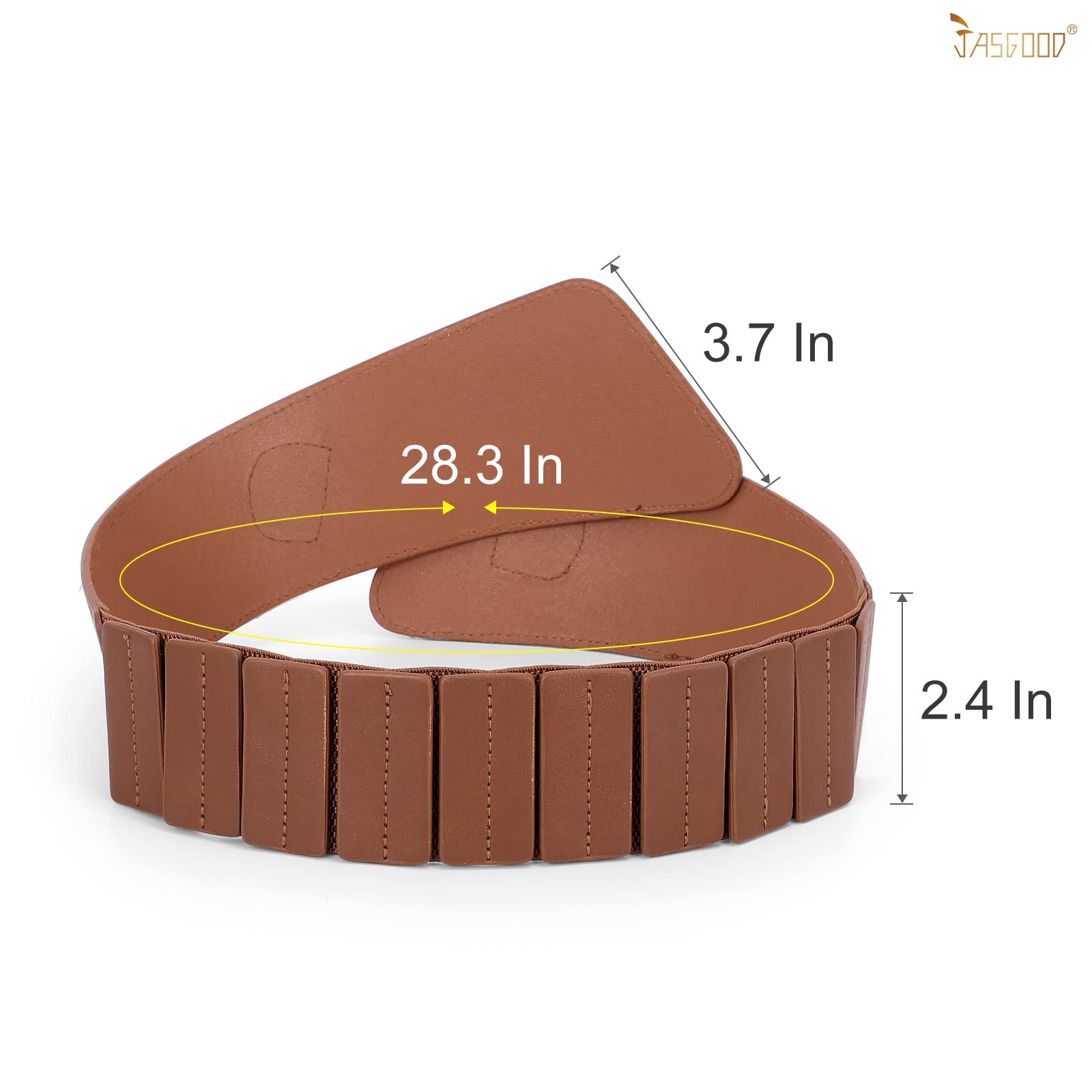Gold Interlock Buckle Elastic Wide Belt