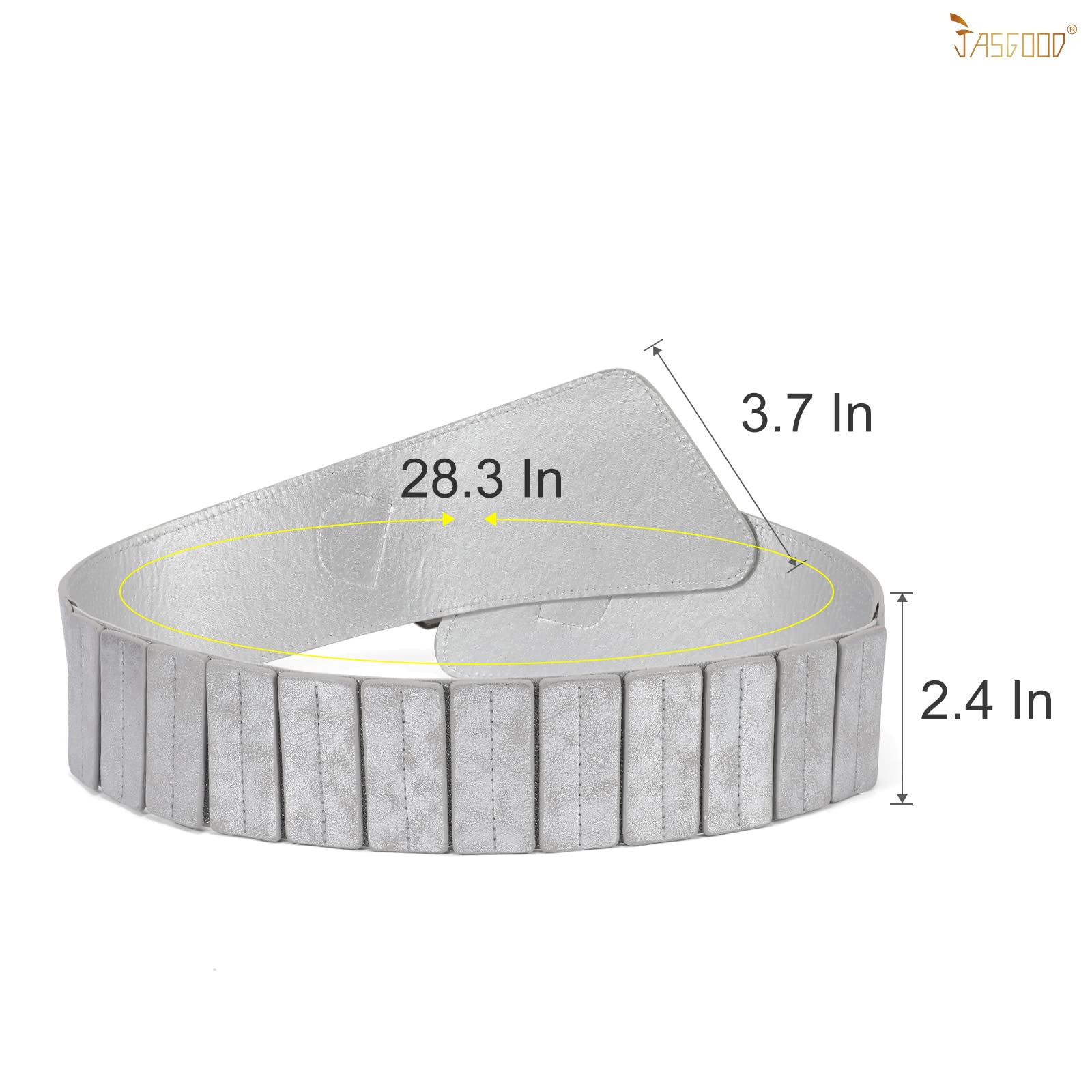 Gold Interlock Buckle Elastic Wide Belt