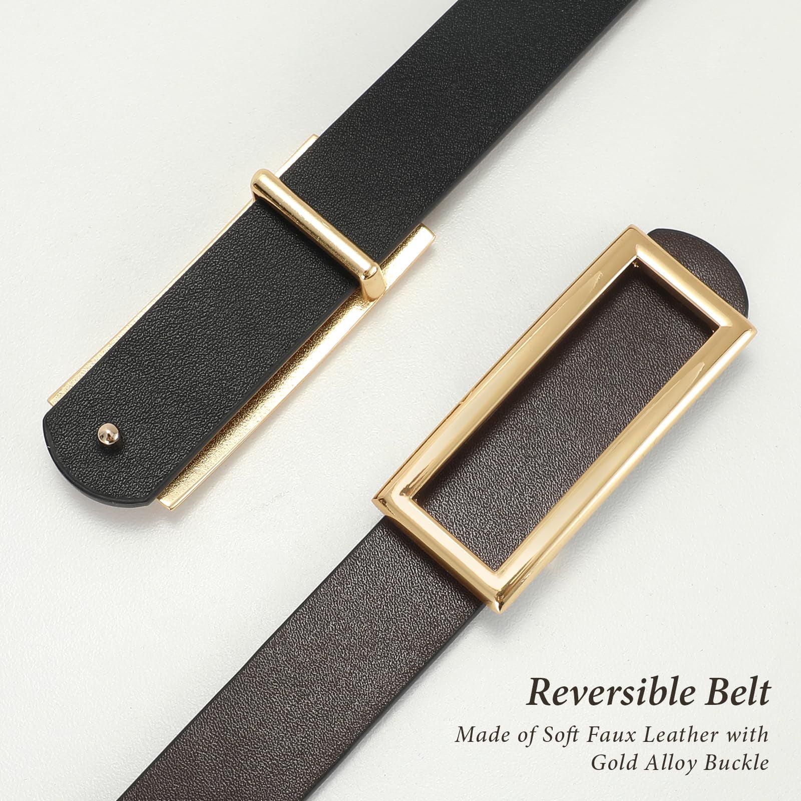 Reversible Waist Belt with Square Buckle