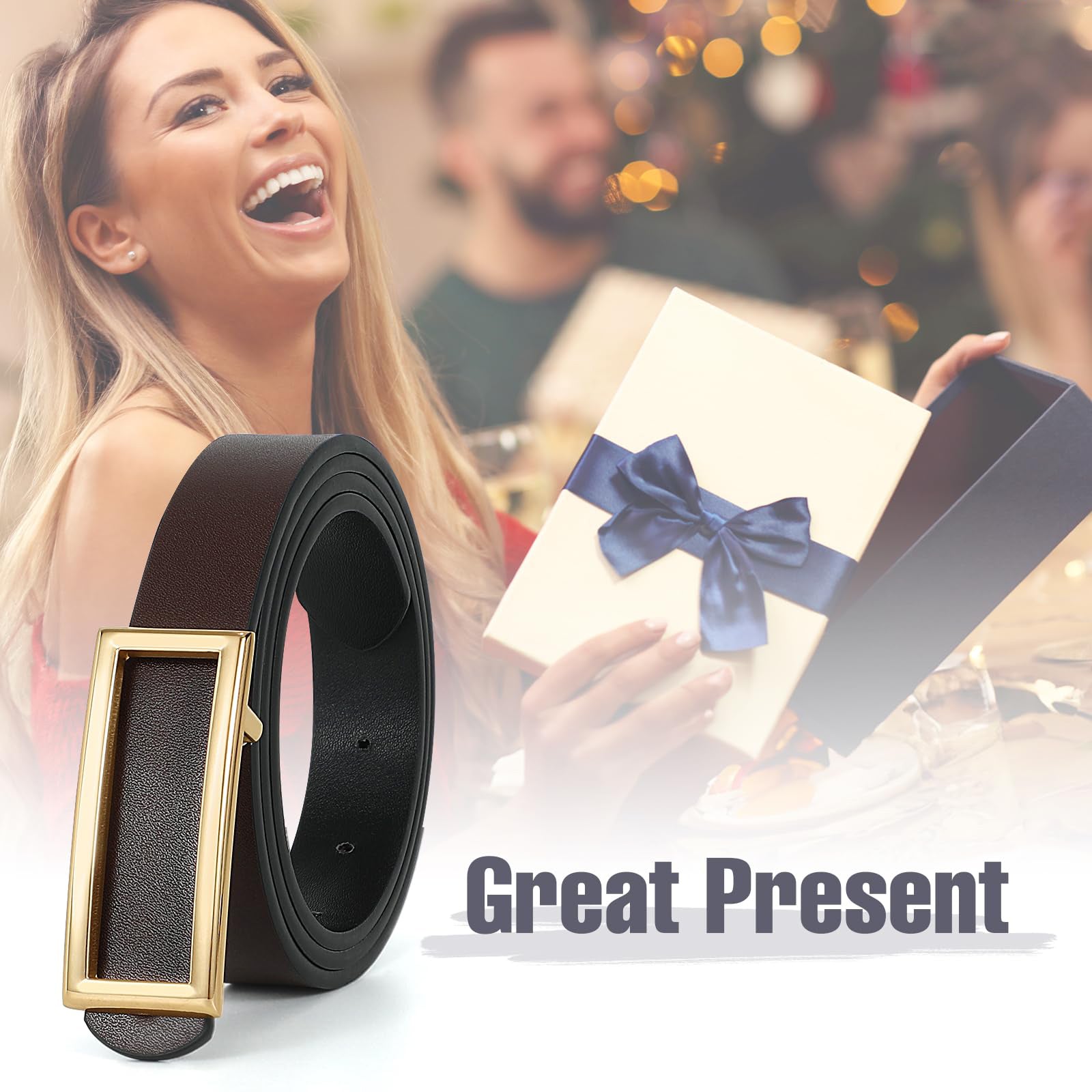 Reversible Waist Belt with Square Buckle