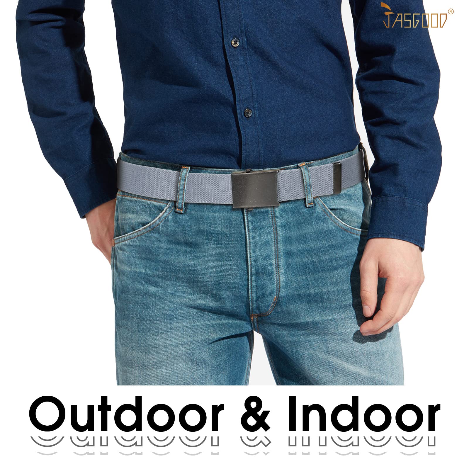 2 Pack Canvas Web Belt with Metal Buckle