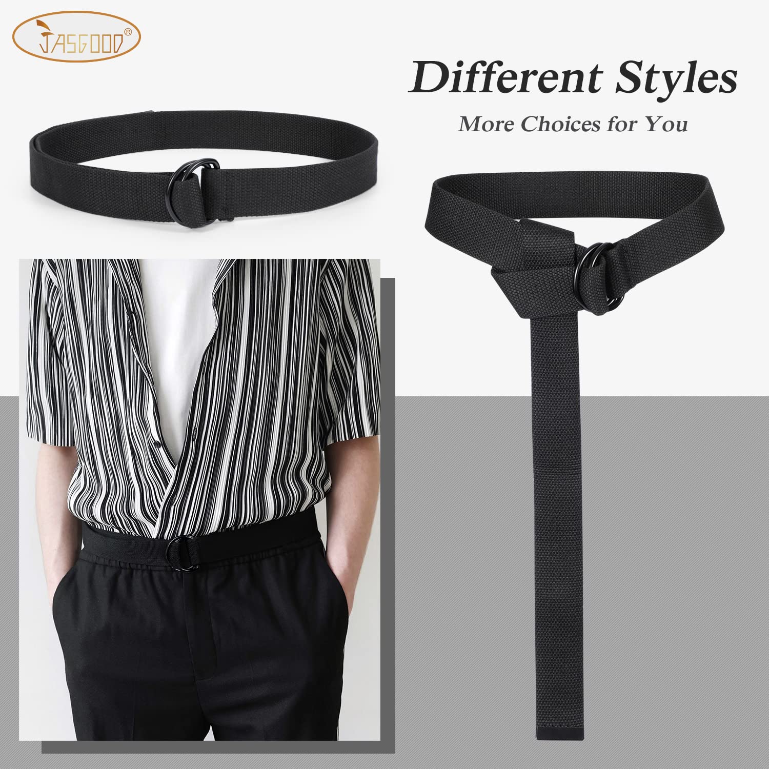 Double D-ring Design Canvas Belt For Men Women