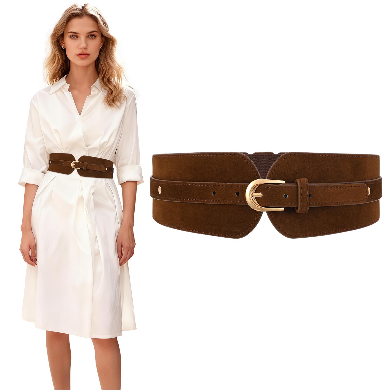 Gold Buckle Stretchy Outfit Belt - JASGOOD OFFICIAL