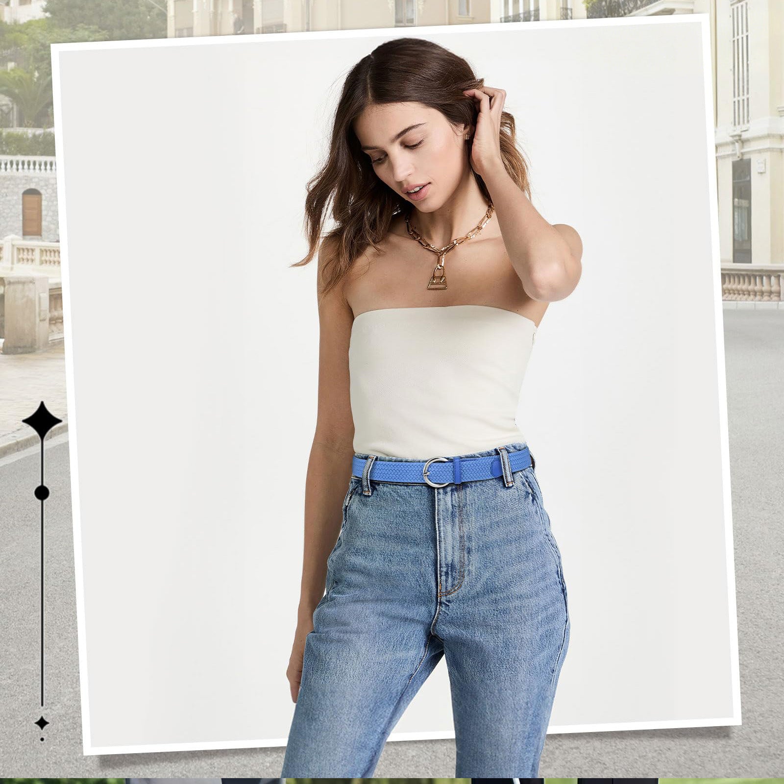 Women Men Woven Elastic Stretch Braided Waist Belt