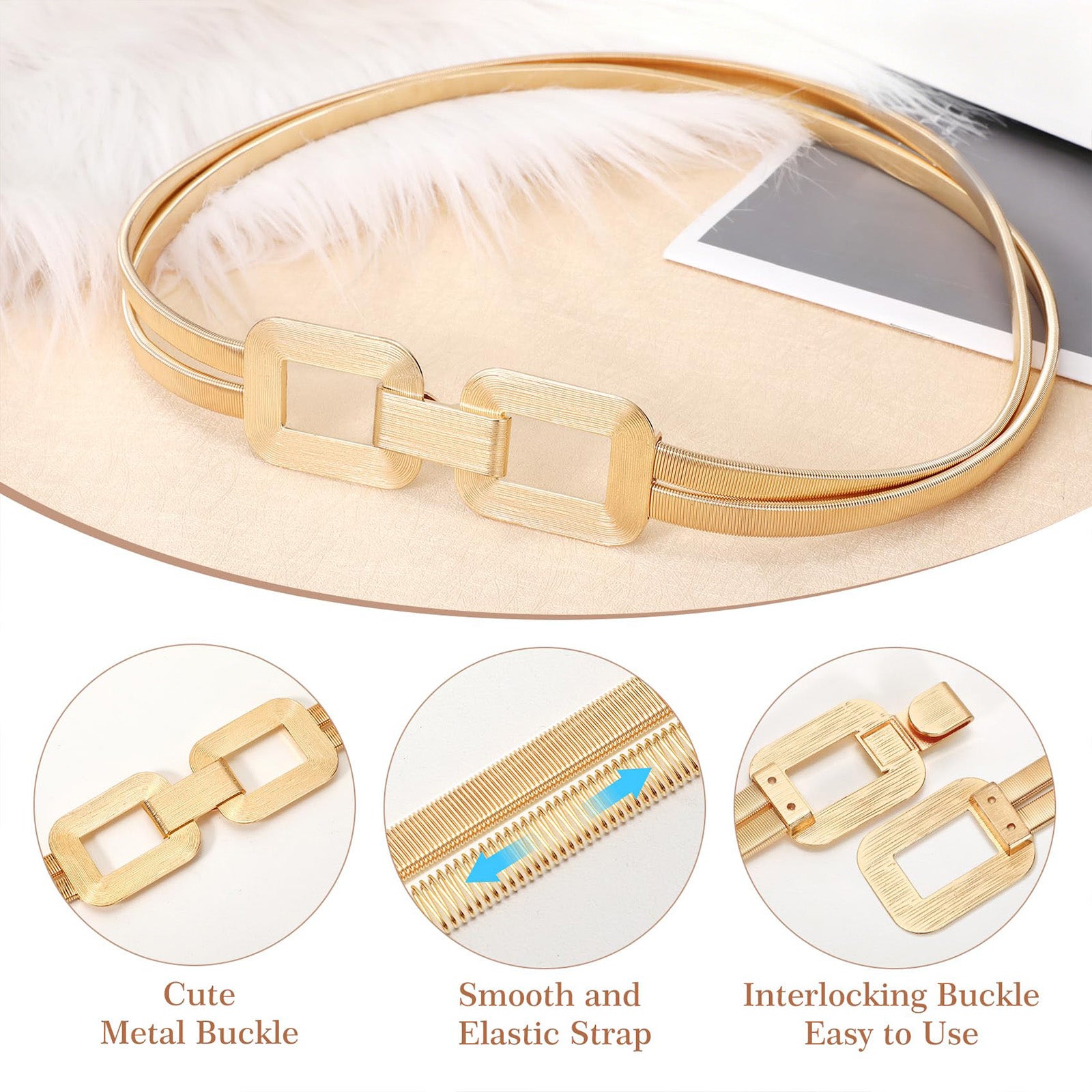 Elastic Metal Thin Waist Belt