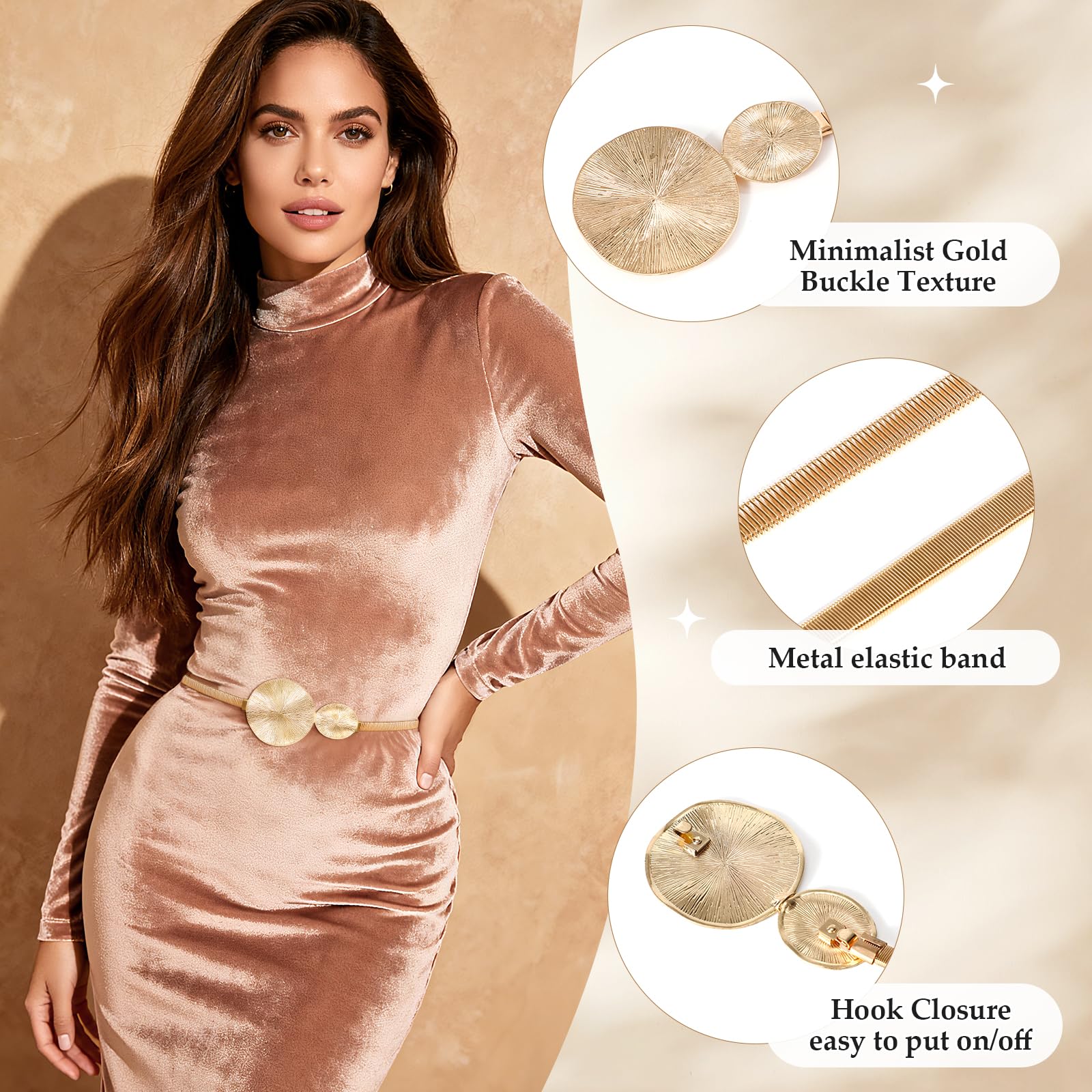 Skinny Stretch Thin Chain Belt For Dress