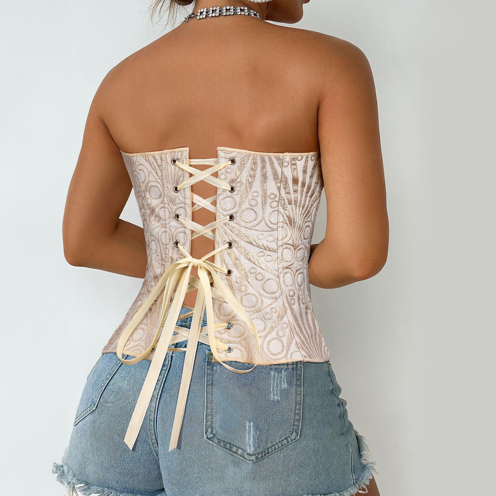 Lace Up Corset Bustier Top