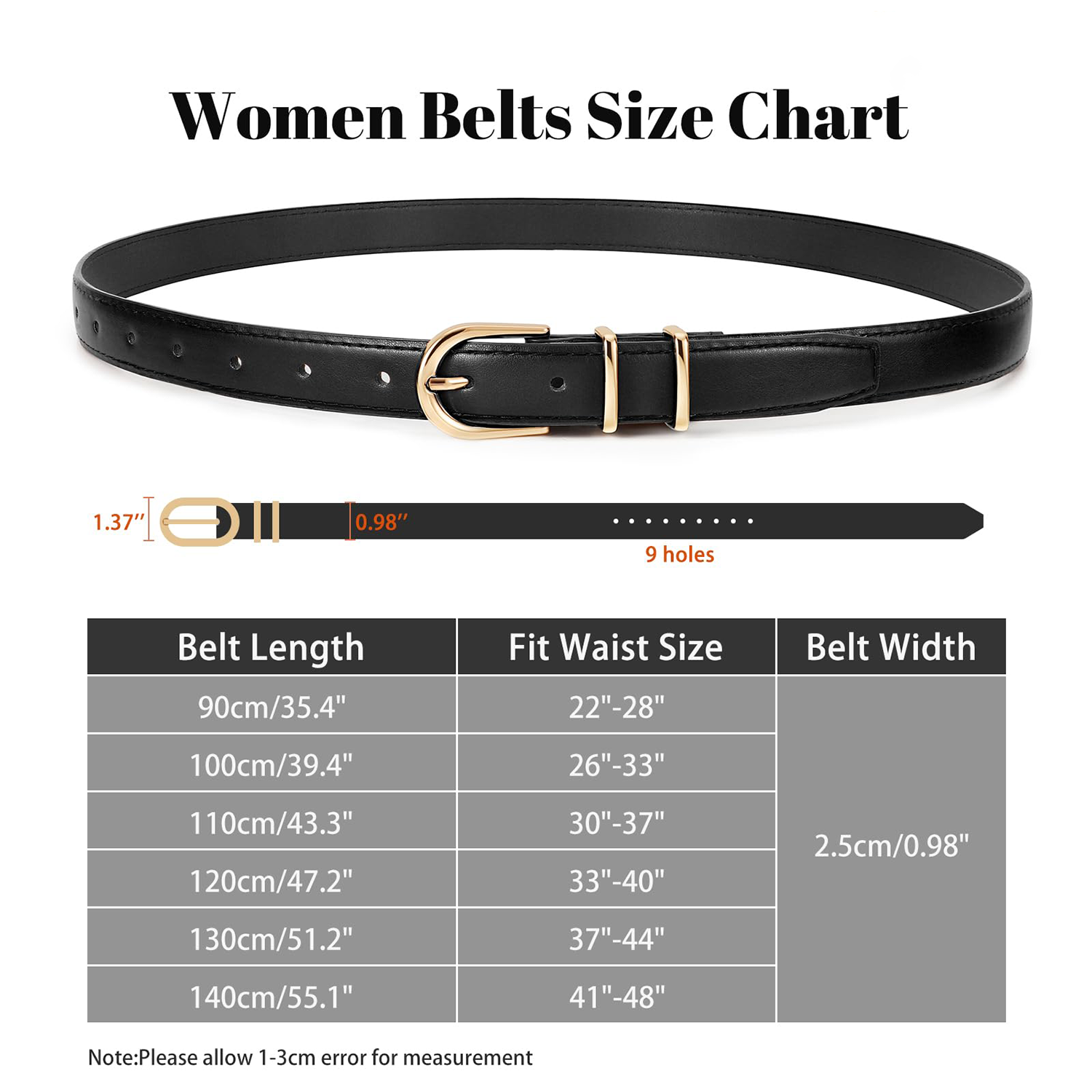 Women Skinny Vegan Leather Belt for Jeans