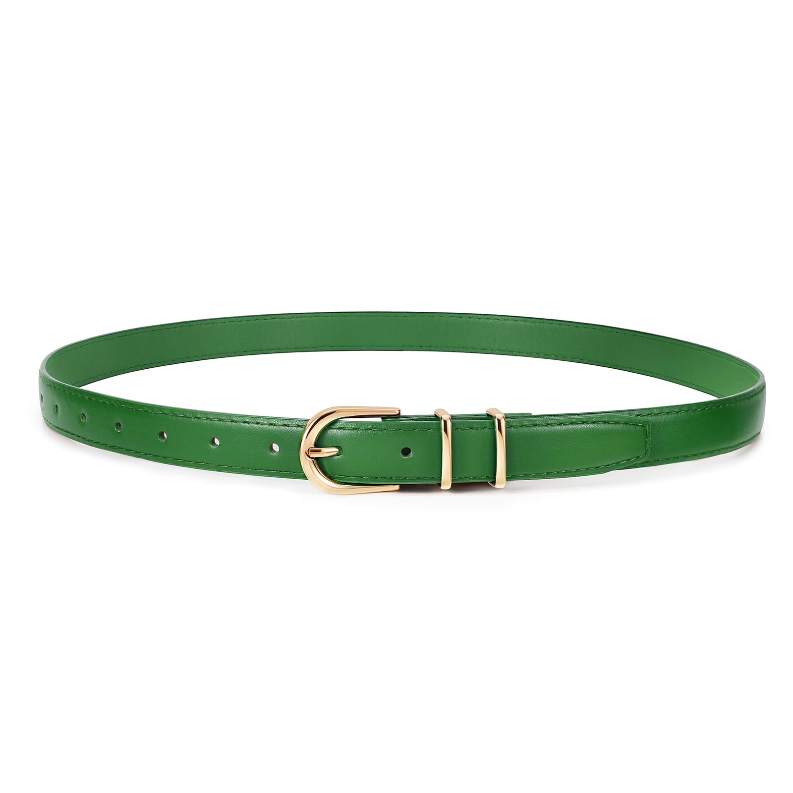 Women Skinny Vegan Leather Belt for Jeans