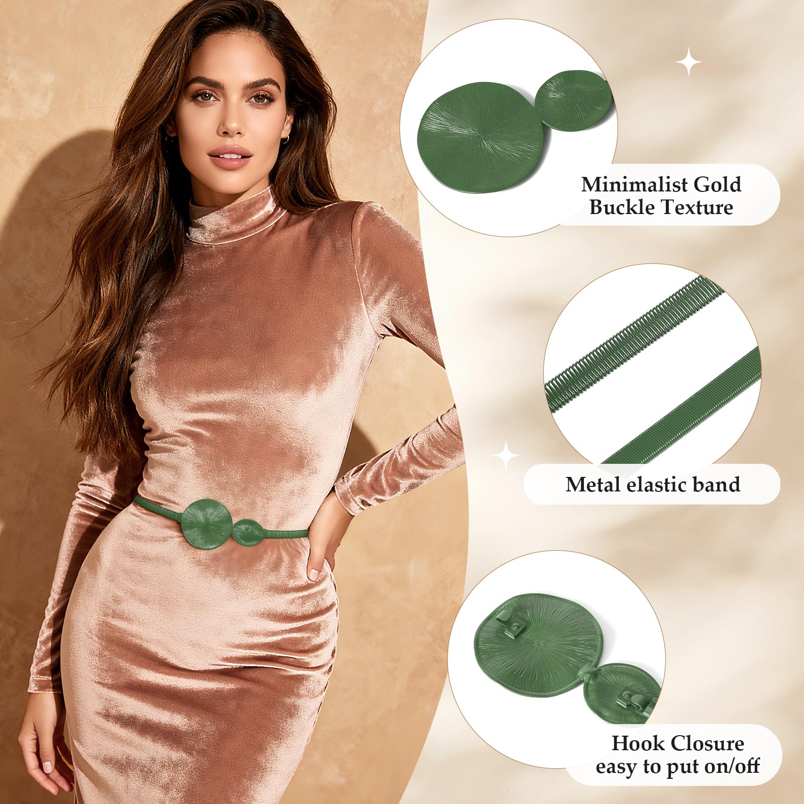 Skinny Stretch Thin Chain Belt For Dress