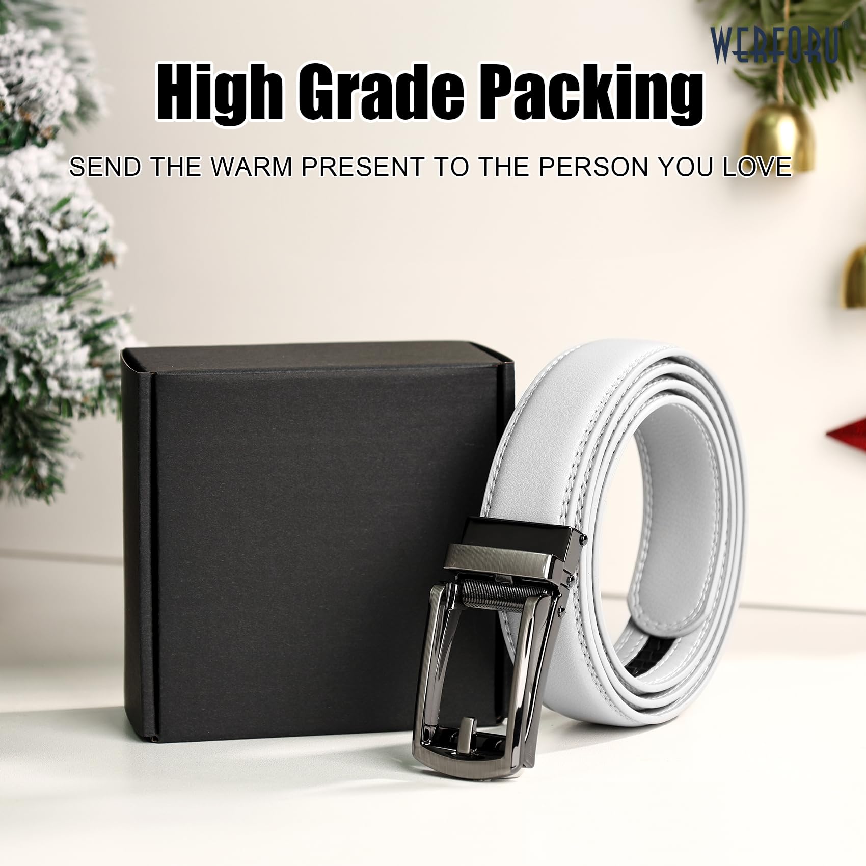 Ratchet Belt With Automatic Buckle Fits Waist Up to 52"