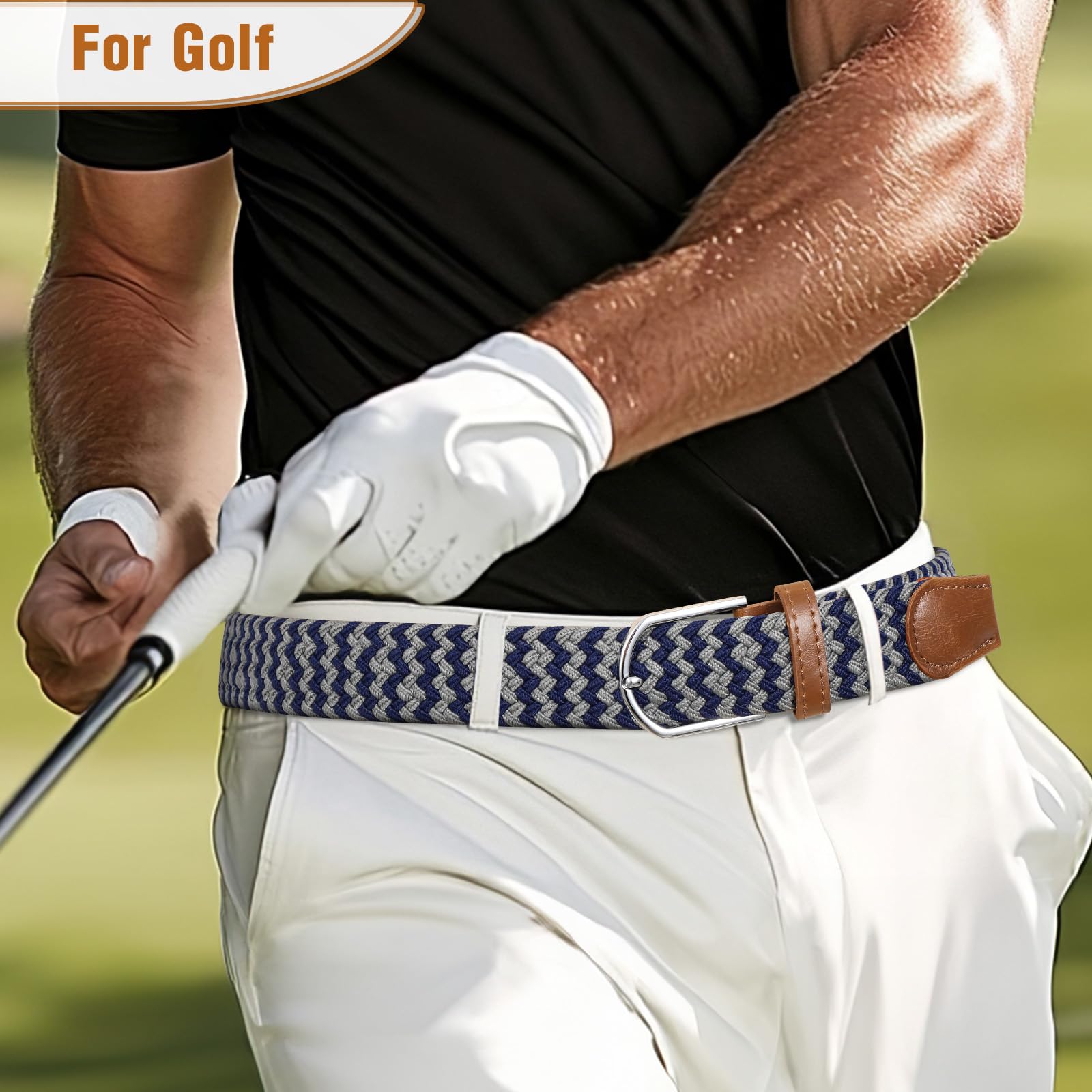 Braided Stretch Belt for Men Women