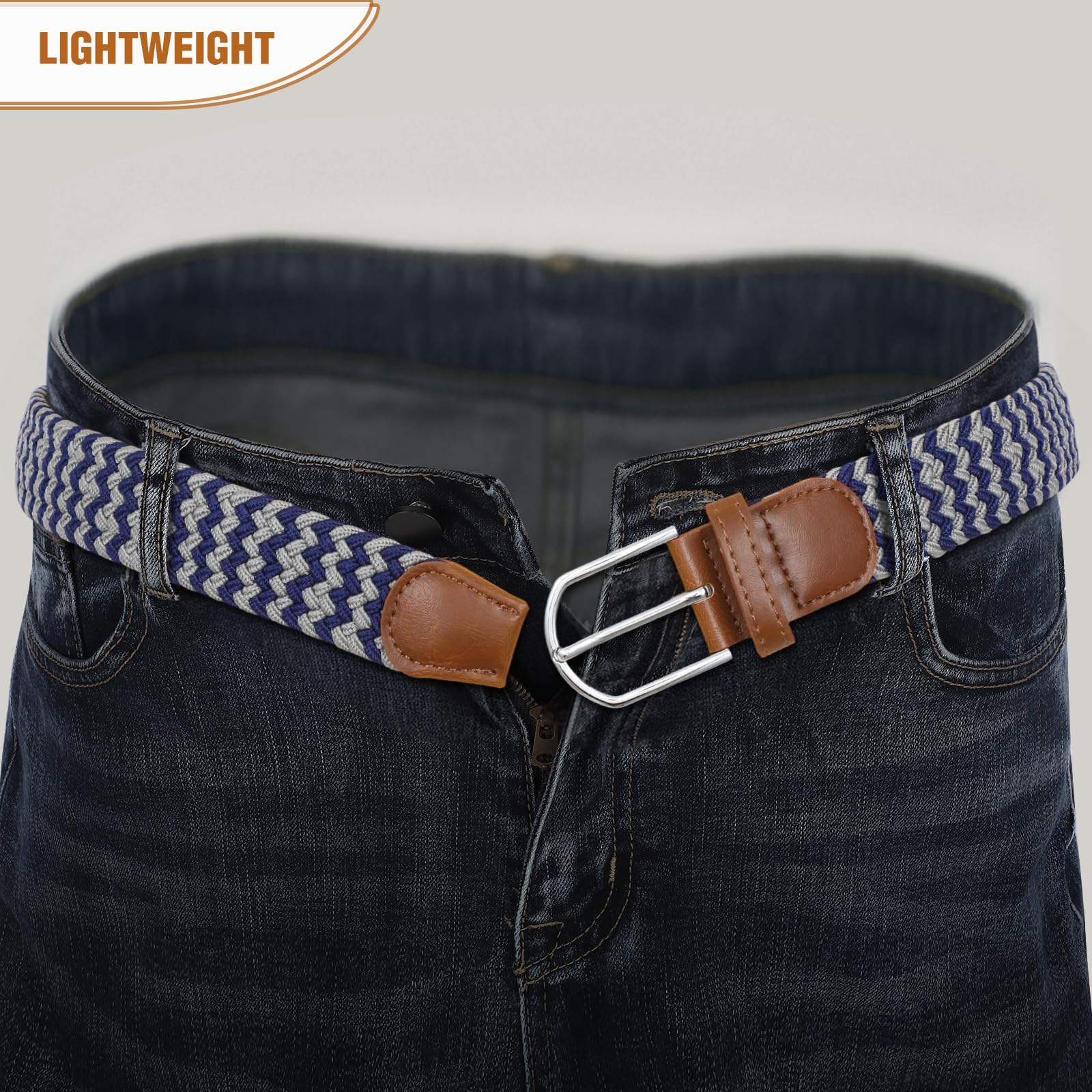 Braided Stretch Belt for Men Women