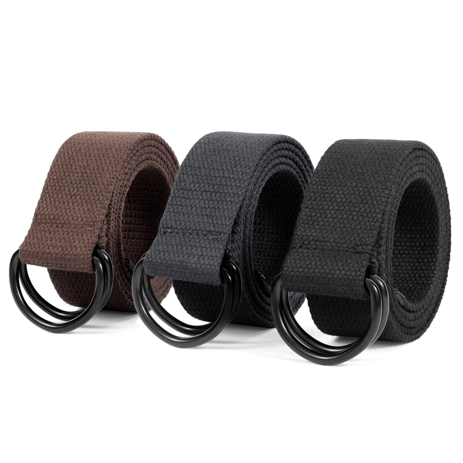 Double D-ring Design Canvas Belt For Men Women