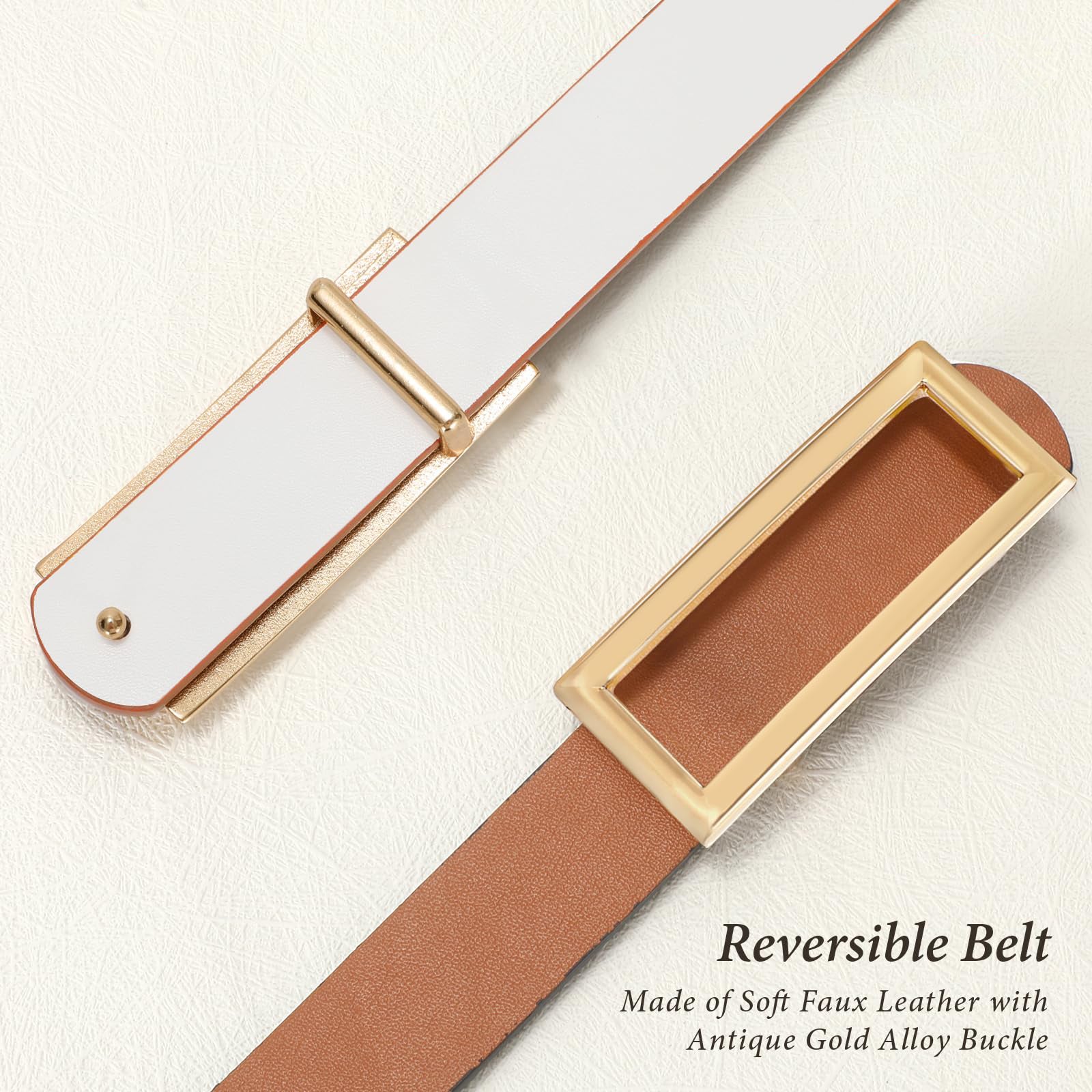 Reversible Waist Belt with Square Buckle