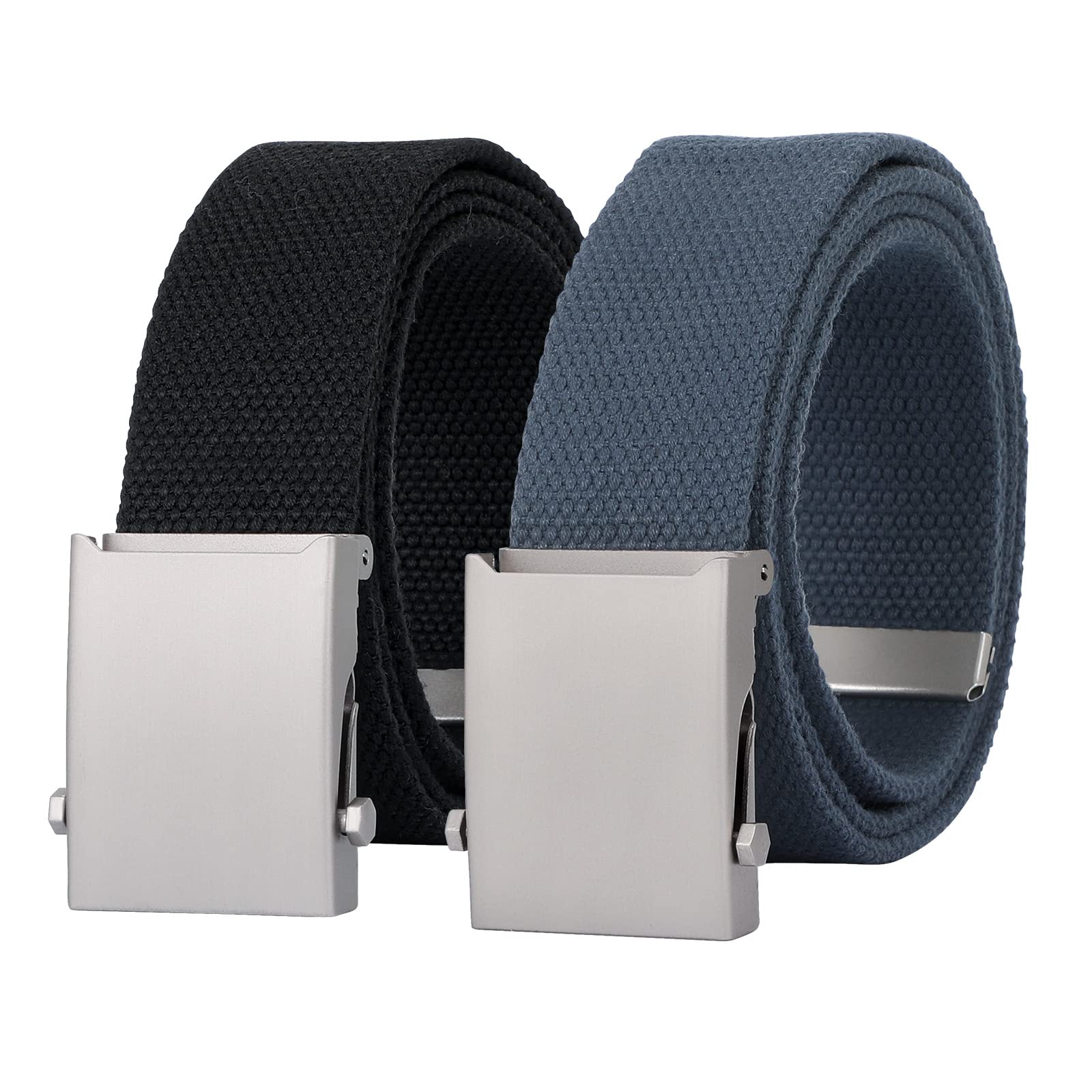 2 Pack Canvas Web Belt with Metal Buckle