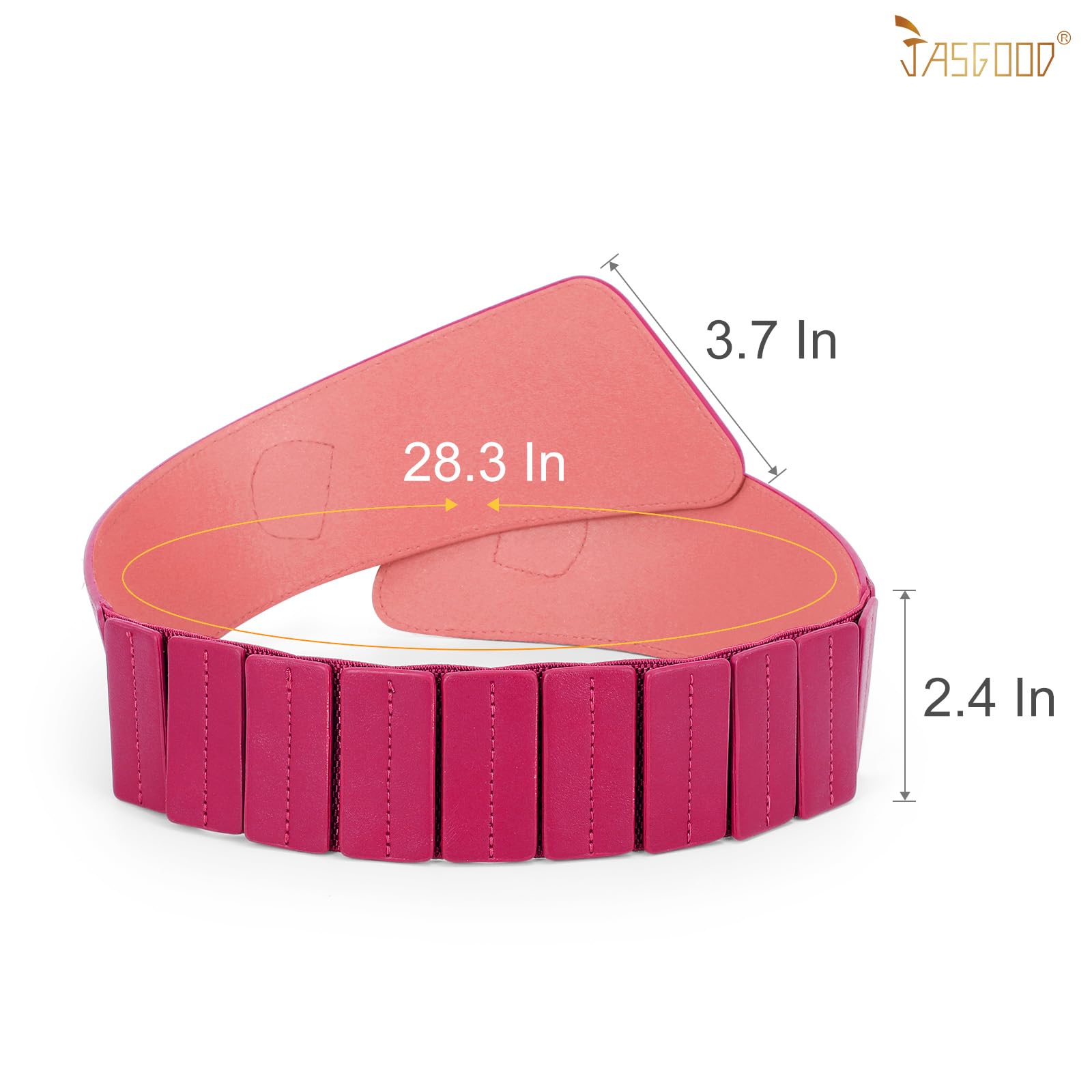 Gold Interlock Buckle Elastic Wide Belt