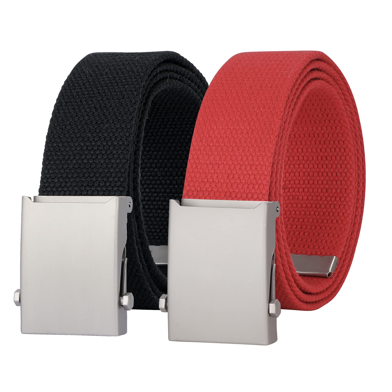 2 Pack Canvas Web Belt with Metal Buckle