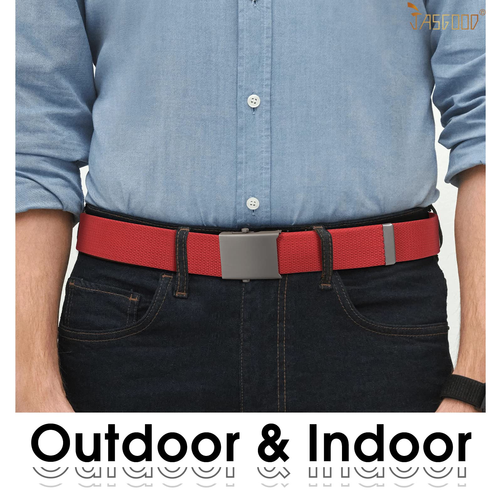 2 Pack Canvas Web Belt with Metal Buckle