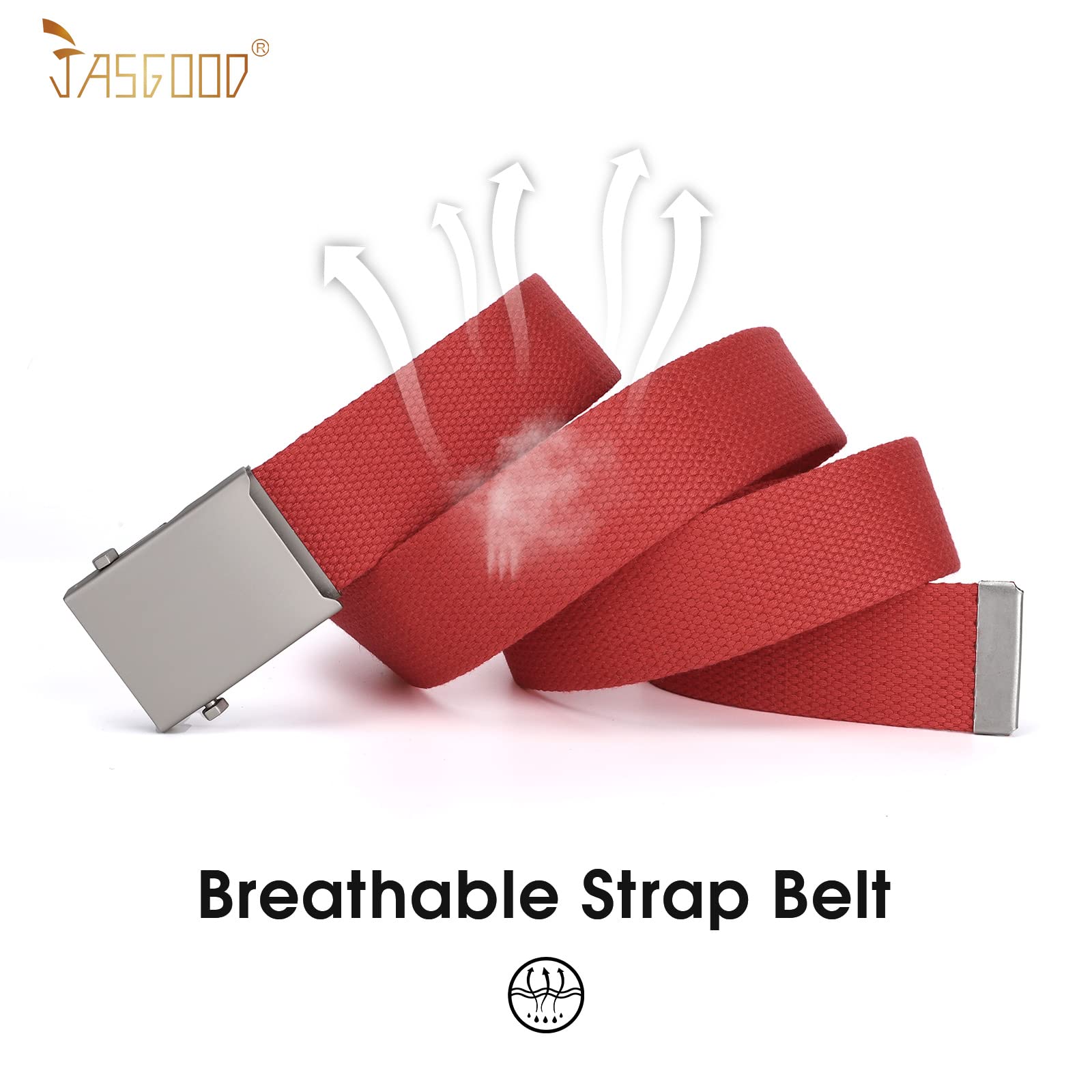 2 Pack Canvas Web Belt with Metal Buckle