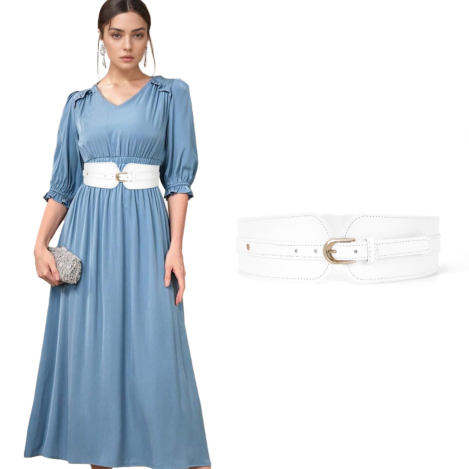 Gold Buckle Stretchy Outfit Belt - JASGOOD OFFICIAL