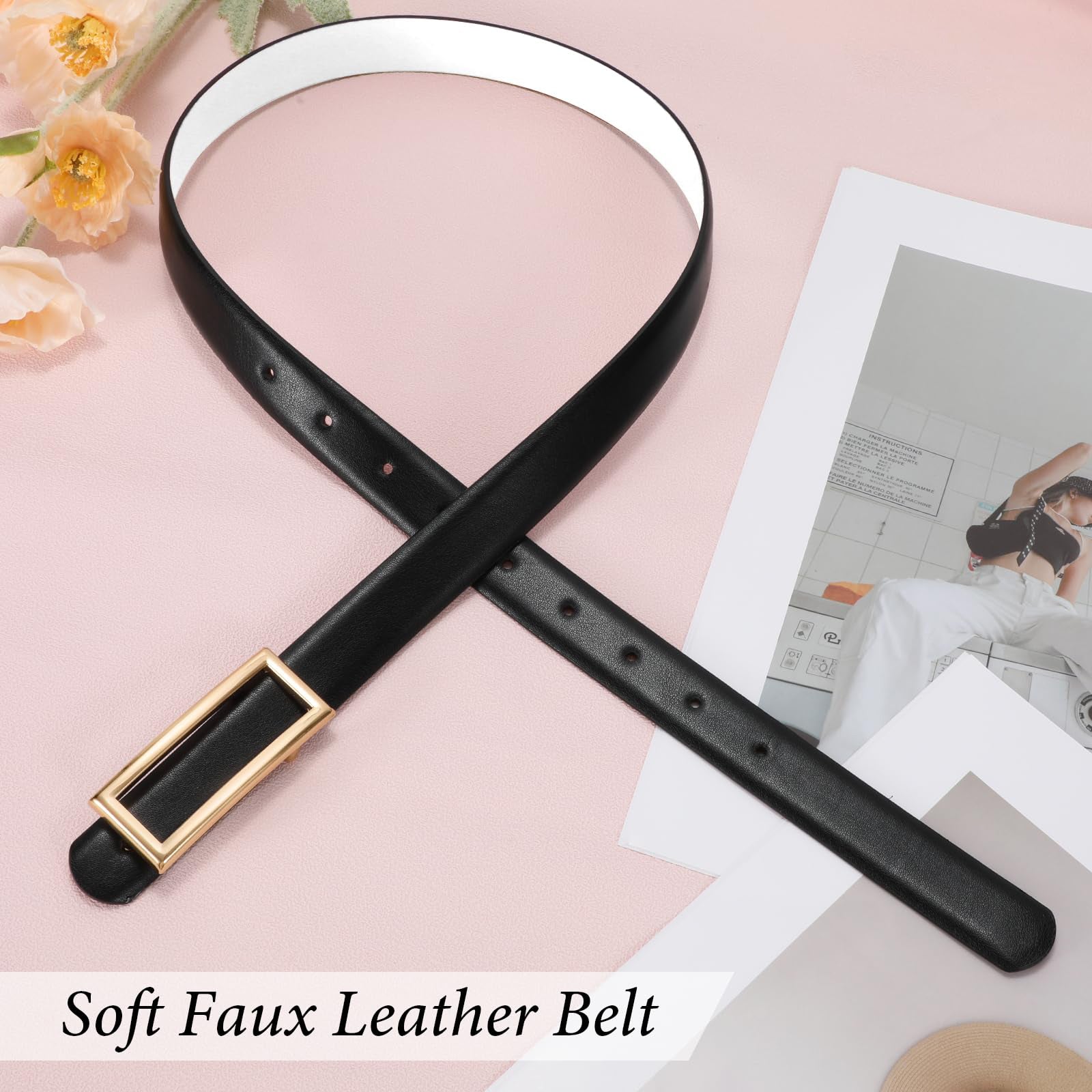 Reversible Waist Belt with Square Buckle