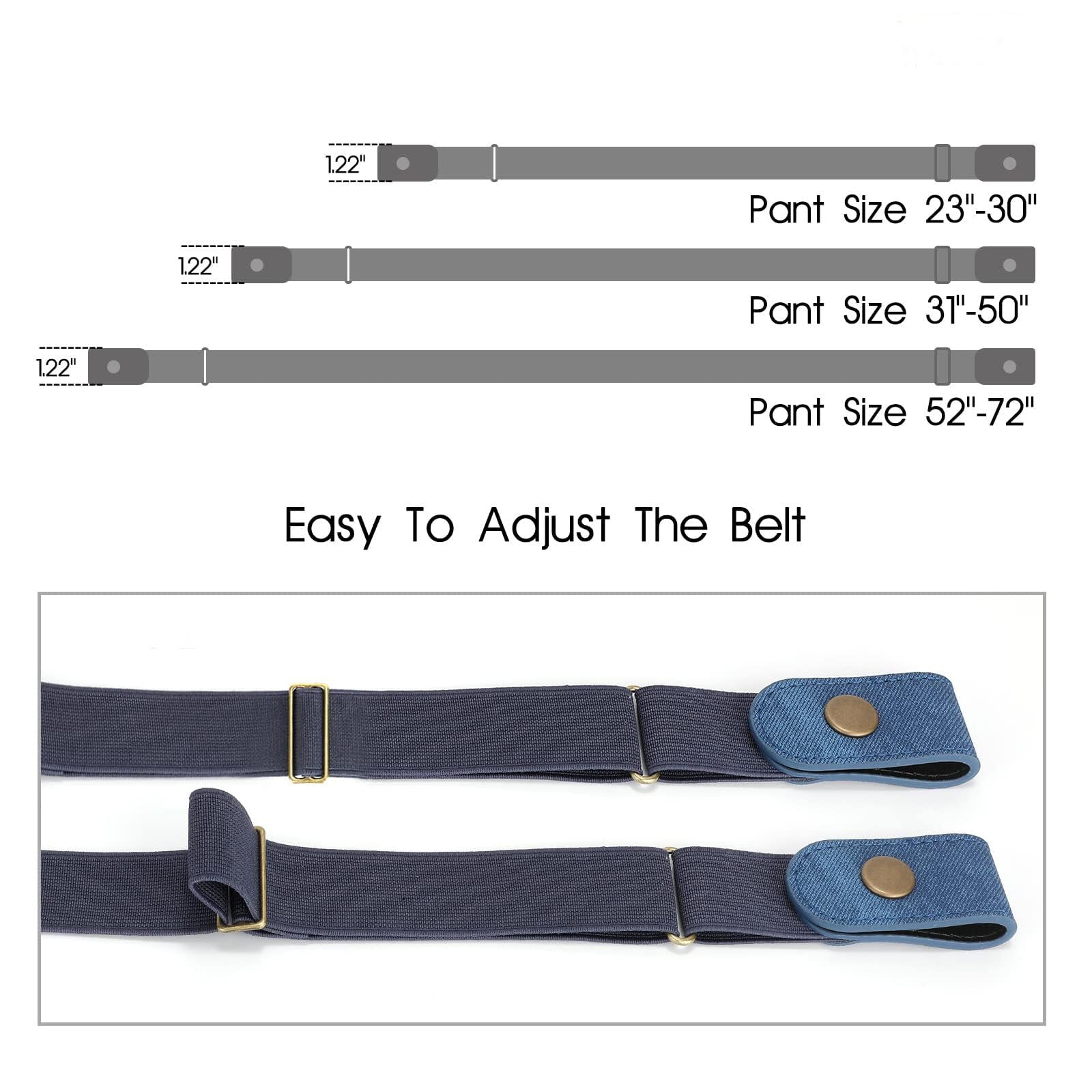 Unisex No Buckle Stretch Belt for Women Men