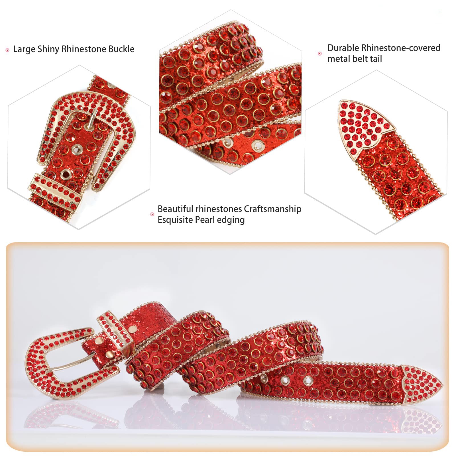 Studded Rhinestone Belts