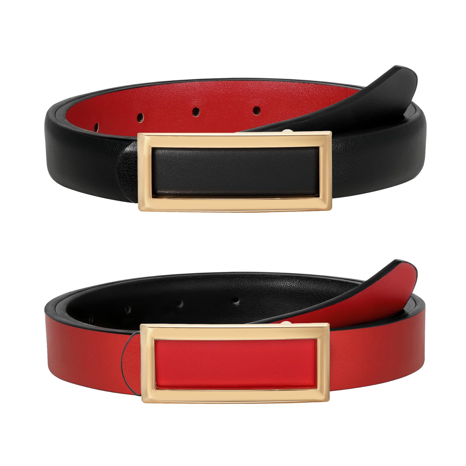 Reversible Waist Belt with Square Buckle