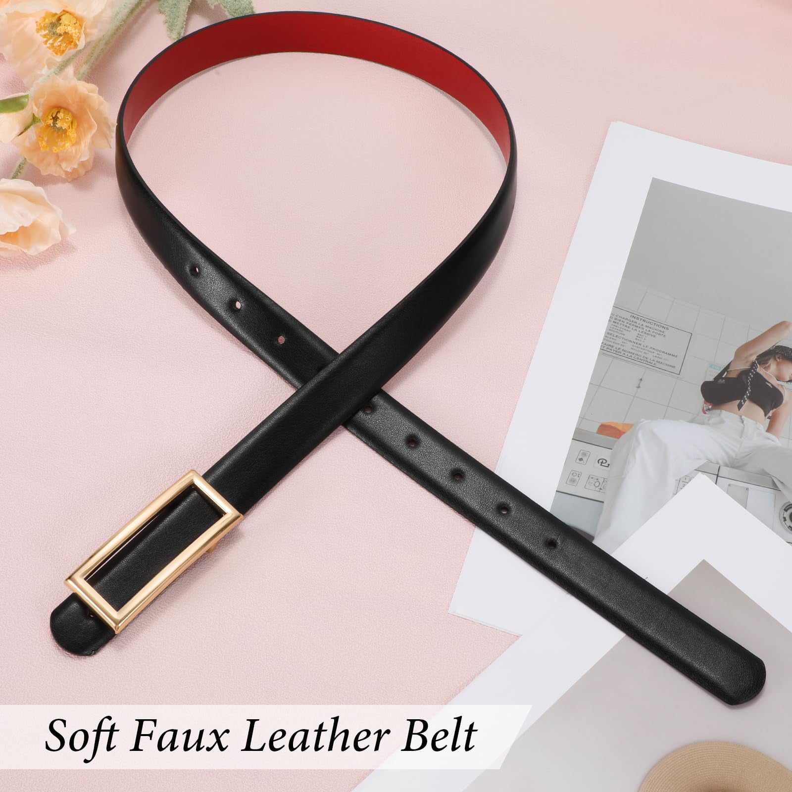 Reversible Waist Belt with Square Buckle