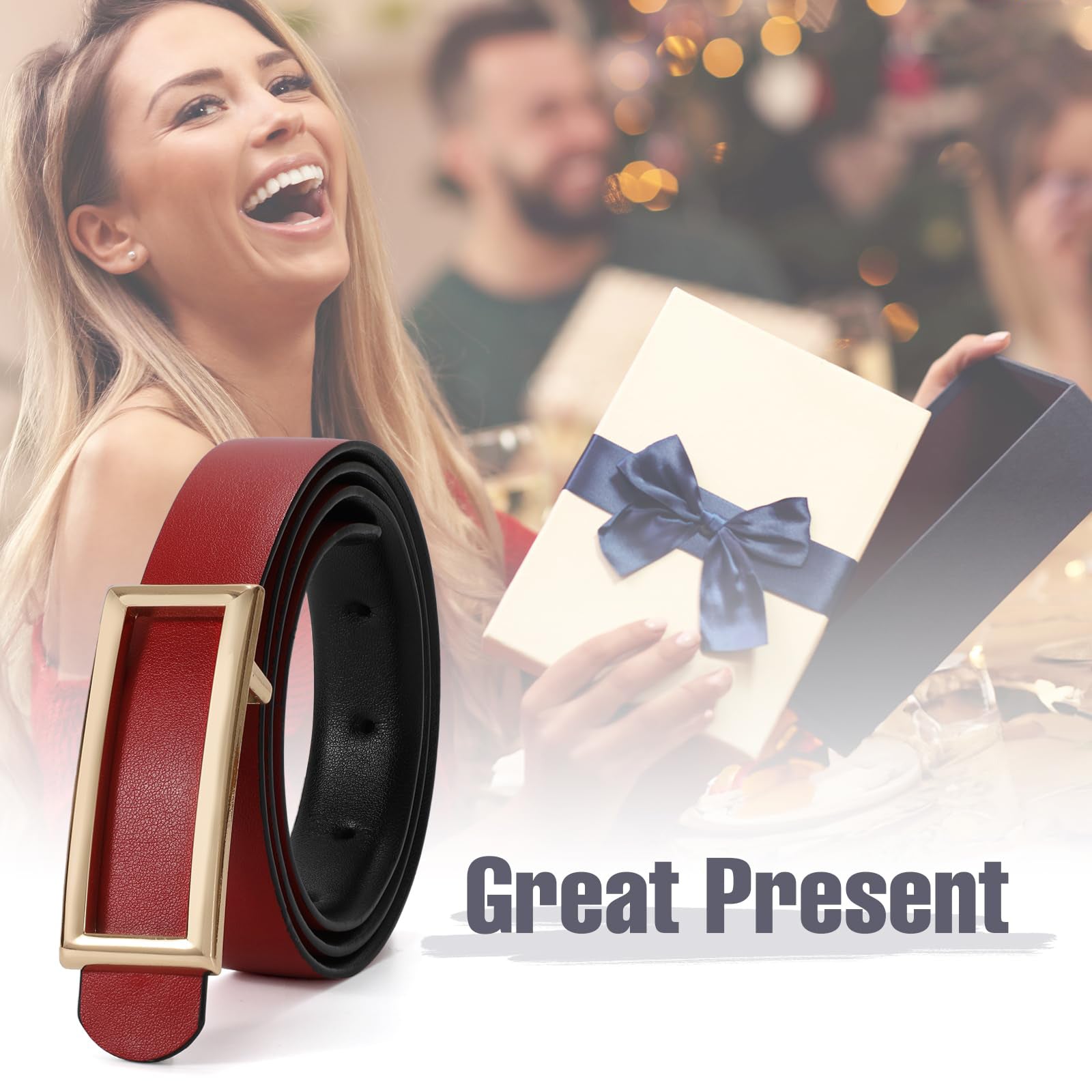 Reversible Waist Belt with Square Buckle