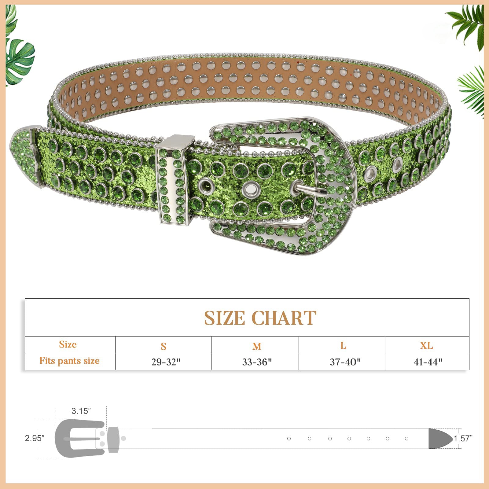 Studded Rhinestone Belts
