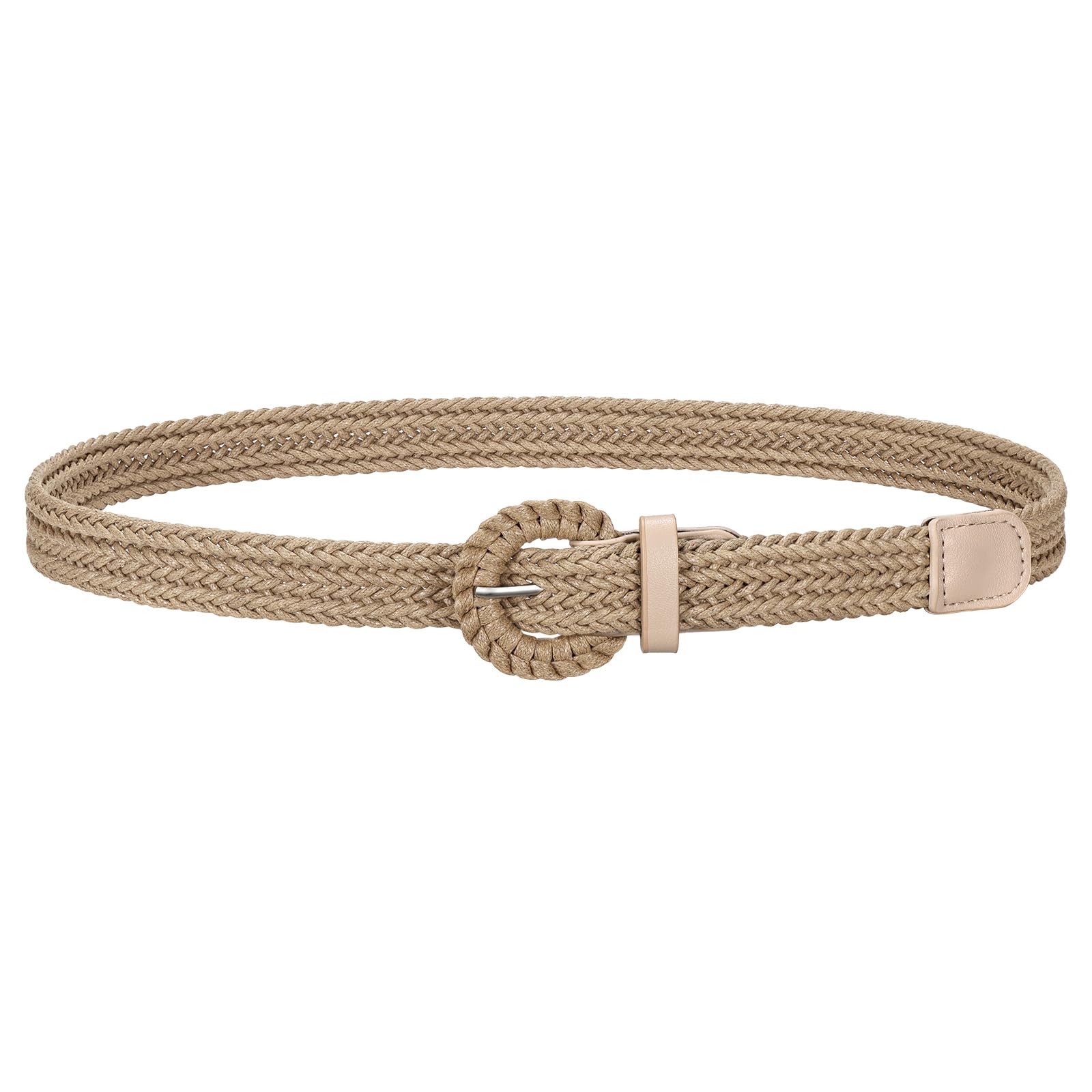 Skinny Raffia Straw Braided Belt
