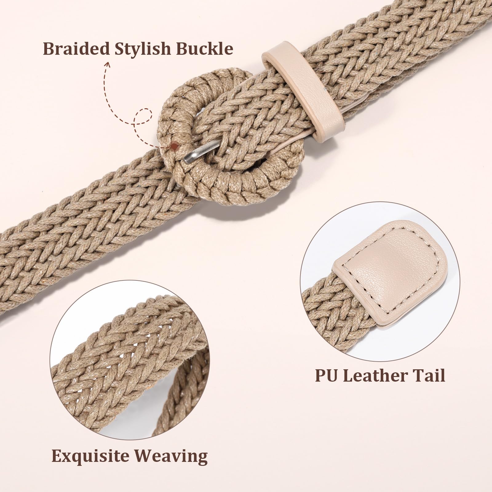 Skinny Raffia Straw Braided Belt